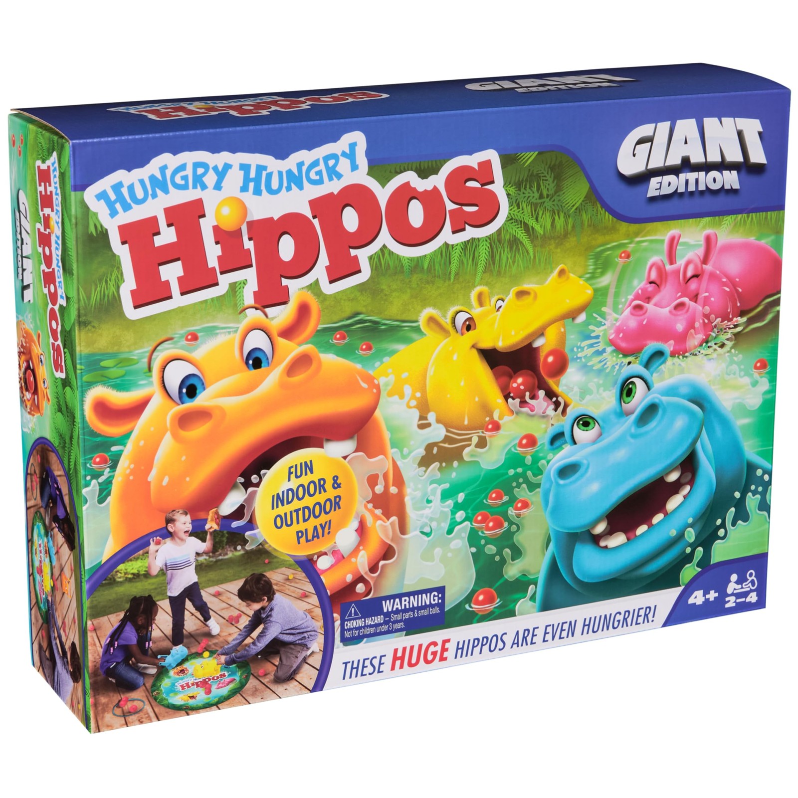 , Hungry Hungry Hippos Giant Edition, Family Game for Indoor & Outdoor Play w…