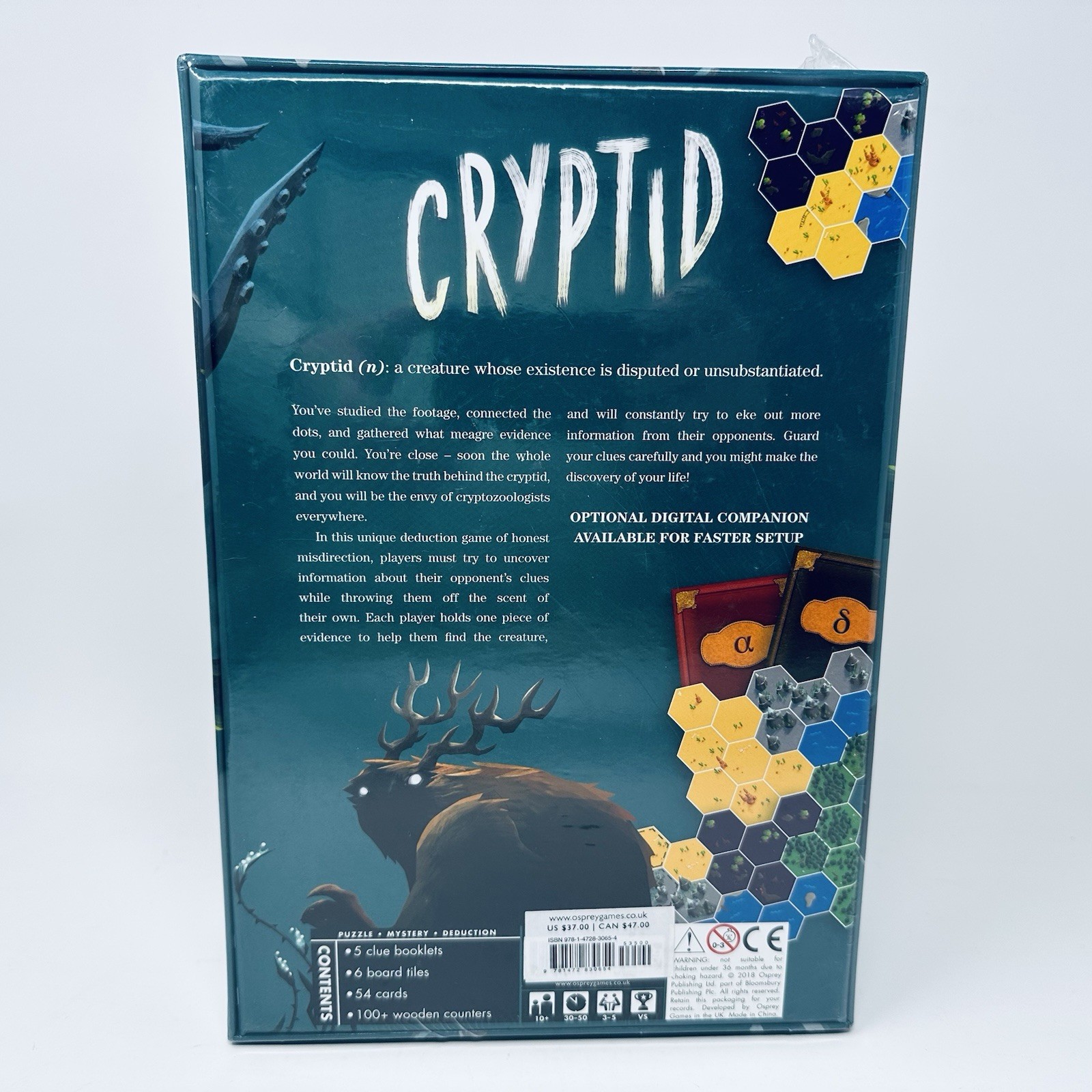 Cryptid Board Game Osprey Games 2018 Puzzle Mystery Deduction Complete Sealed
