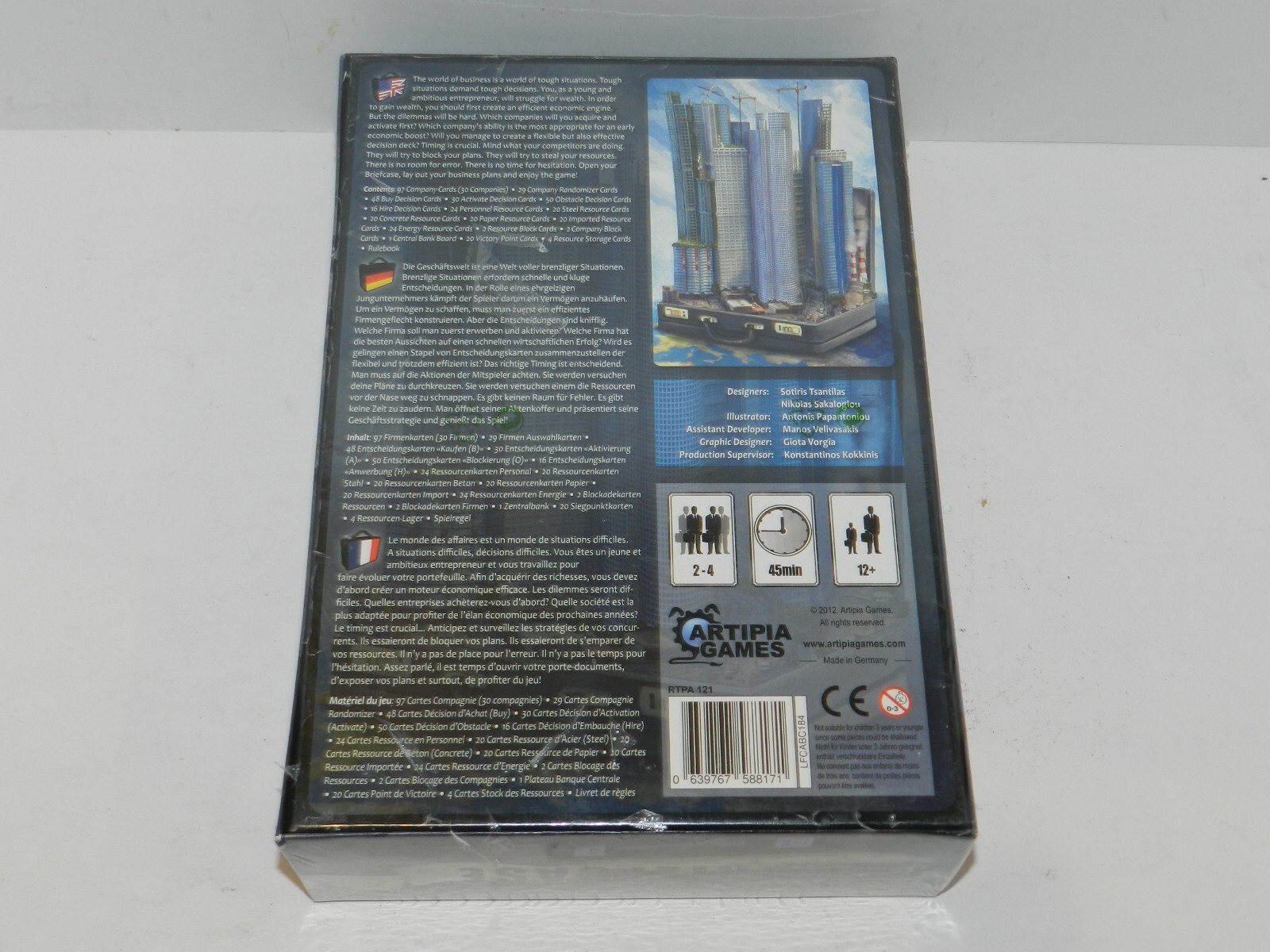Briefcase Board Game Artipia Games Board Game Resource Economy New Sealed USA