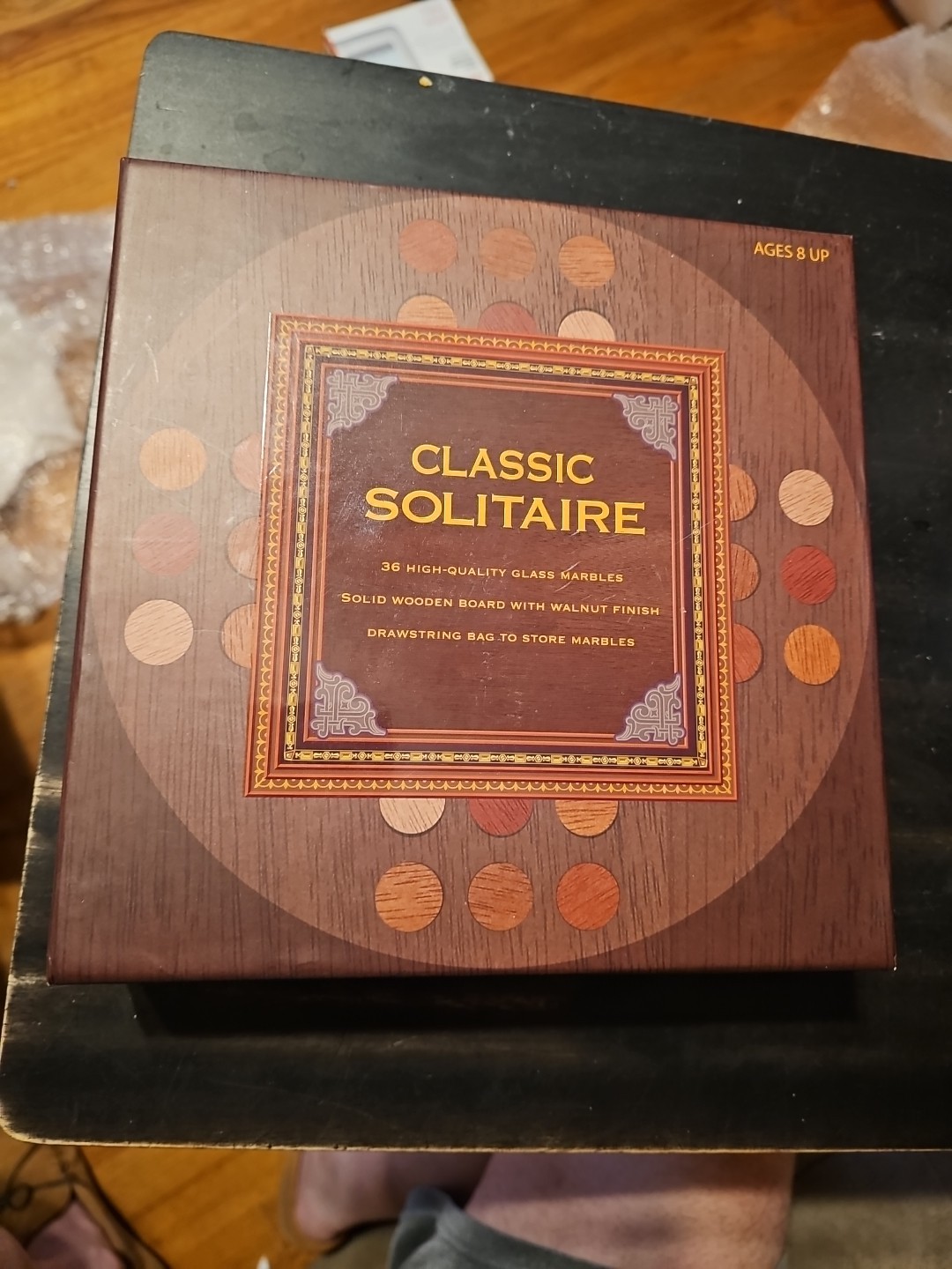 Wooden Solitaire Board Game Barnes & Noble 6″ Board New Sealed