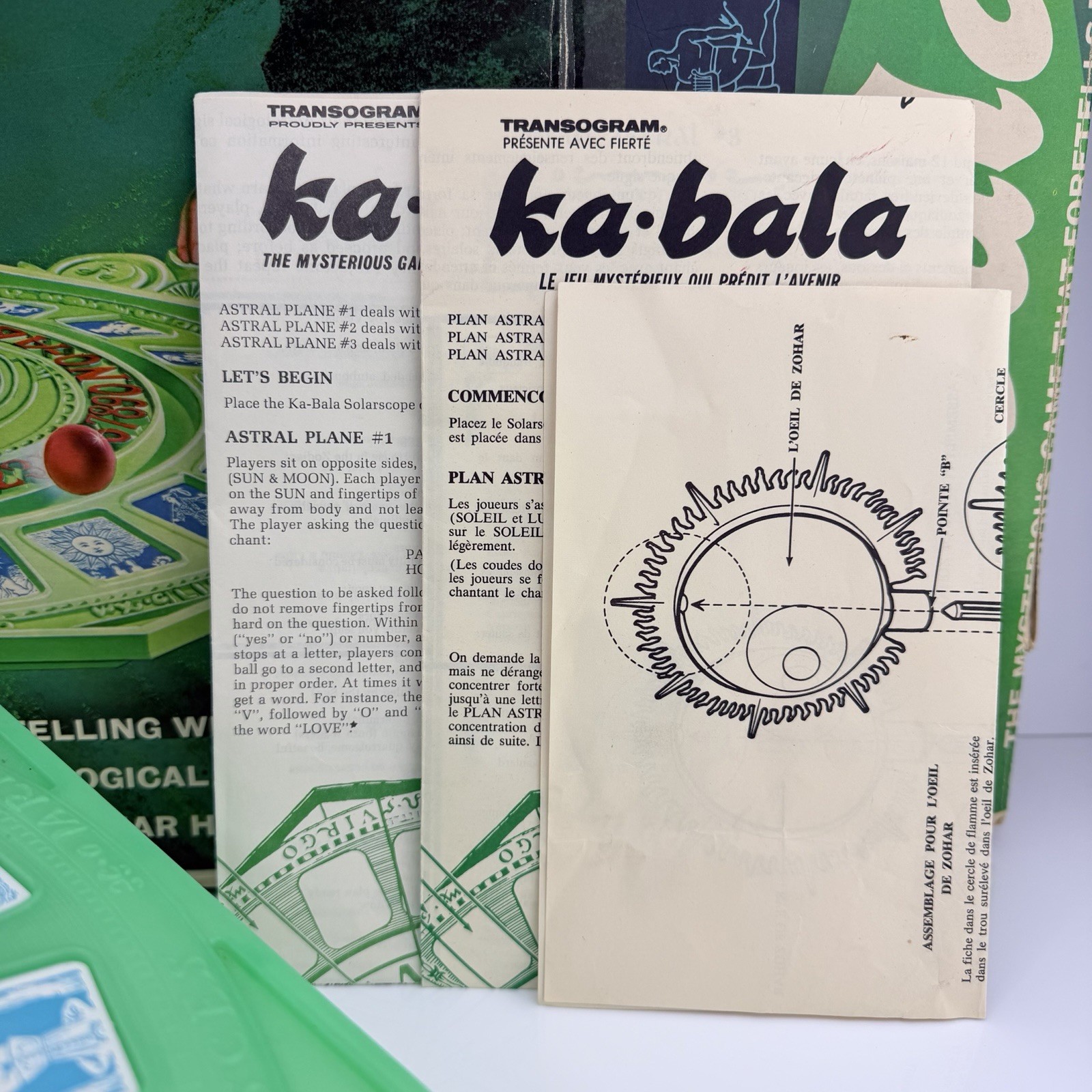 Vintage TRANSOGRAM Ka-Bala Fortune Tarot Board Game 1967 RARE in Box Excellent