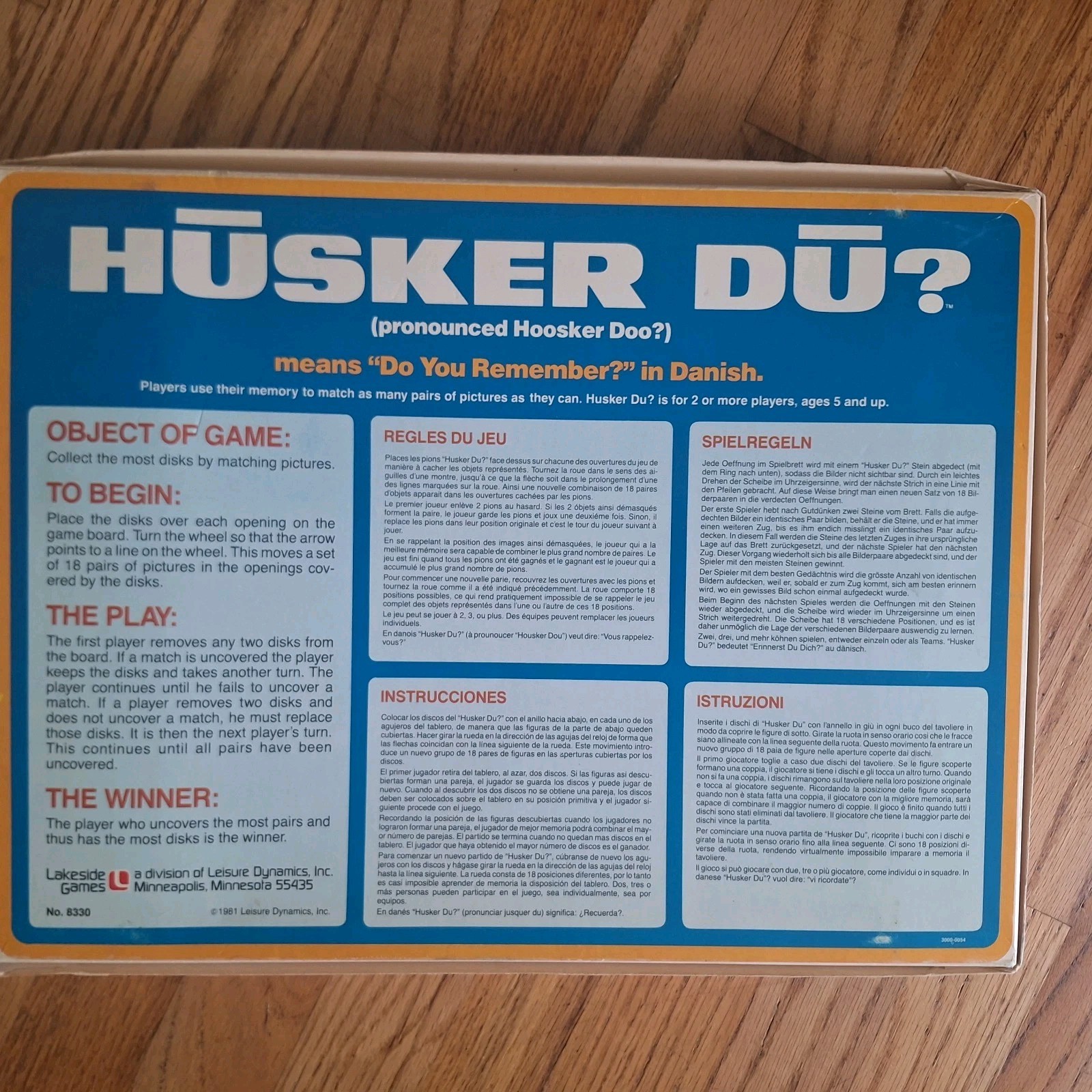 Husker Du? (Do You Remember?) Vintage 1981 board game Memory Game Complete OT