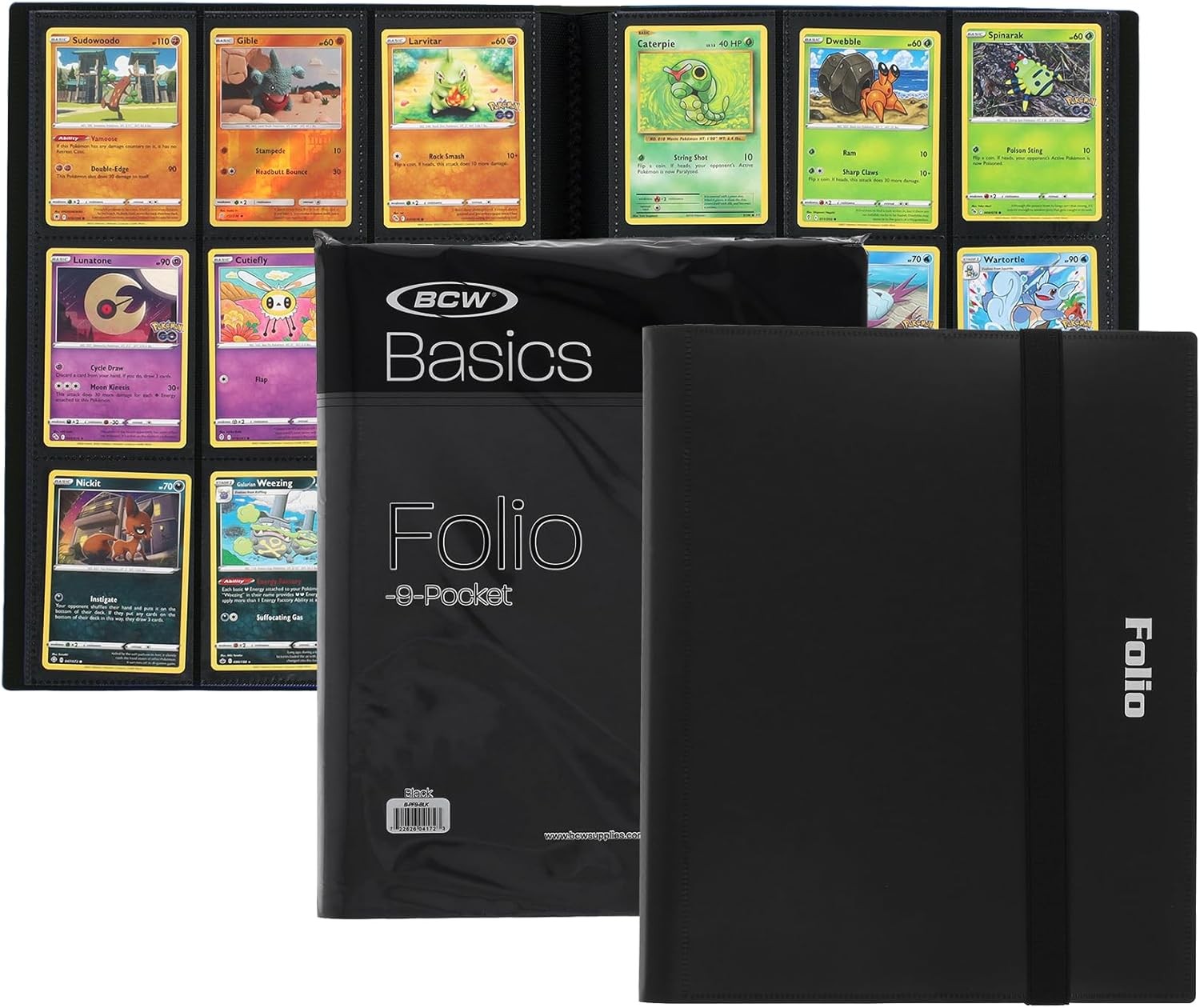 BCW Basics Folio 9-Pocket Card Album – Black | Archival 12×12 inches,