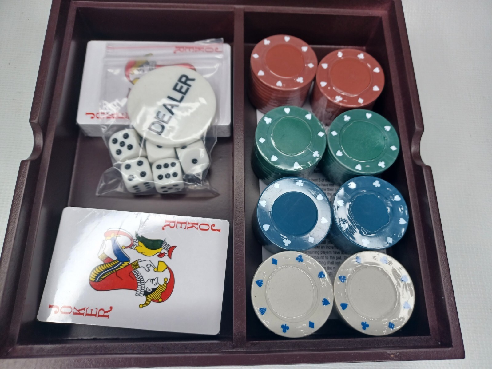 Poker Chips Cards Dice Set Game Box New Father’s Day Gift Idea