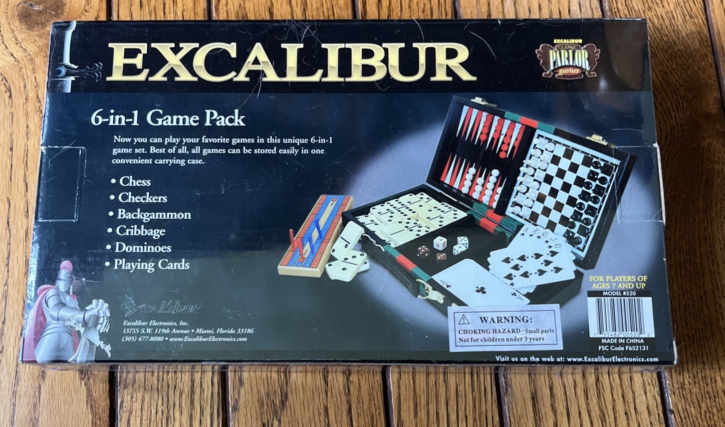 Excalibur 6 in 1 Ultimate Travel Game Set Gift Magnetic Pieces Chess Dominos New