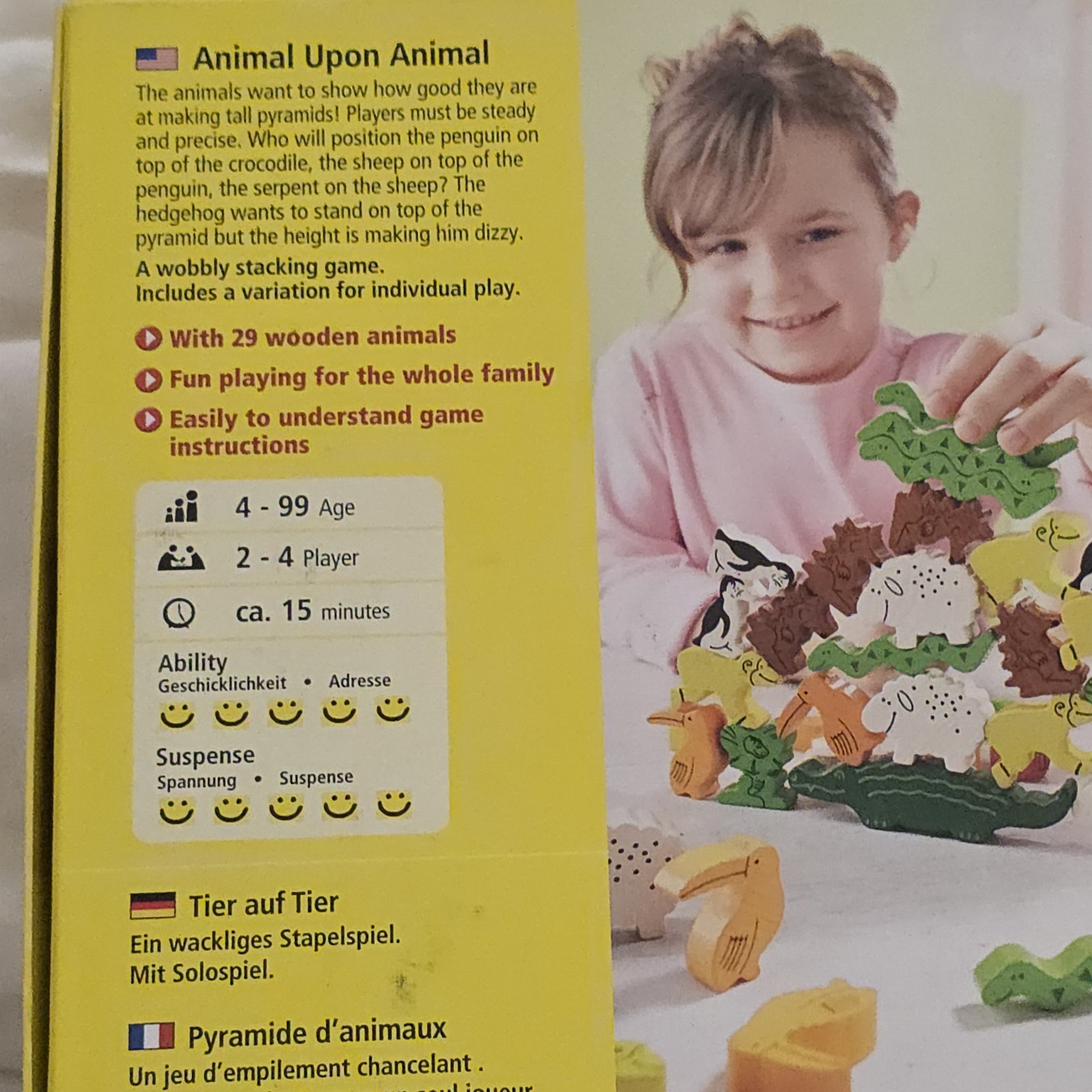 Haba Animal Upon Animal Wood Stacking Game Made in Germany Complete