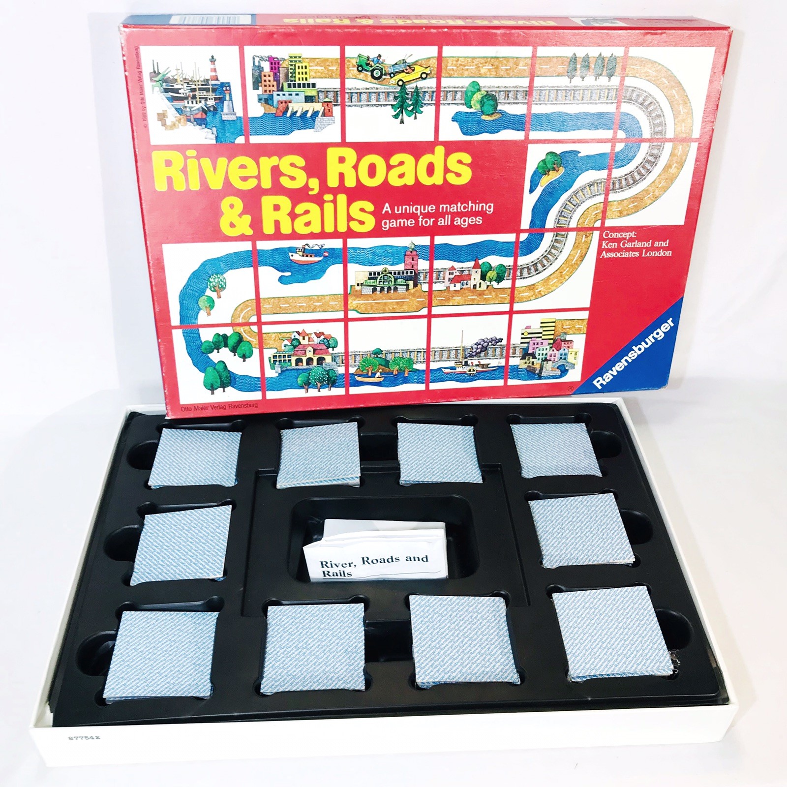 Vintage Rivers Roads & Rails Tile Matching Game Complete | Ravensburger 1989