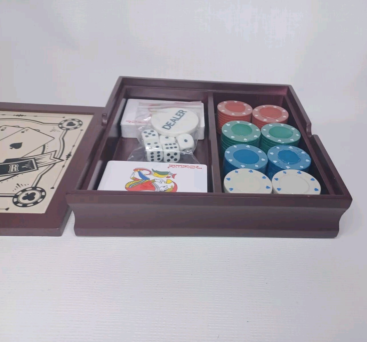 Poker Chips Cards Dice Set Game Box New Father’s Day Gift Idea