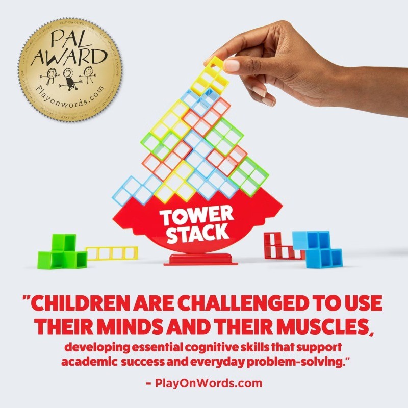 Tower Stack Game by What Do You Meme?: Classic Creative Thinking Play 2+ Players