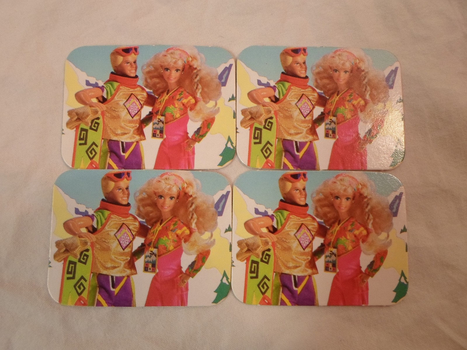 *Replacement Parts* Barbie Dream Board Game 1992 *Lot 4 Snow Skiing Date Cards*