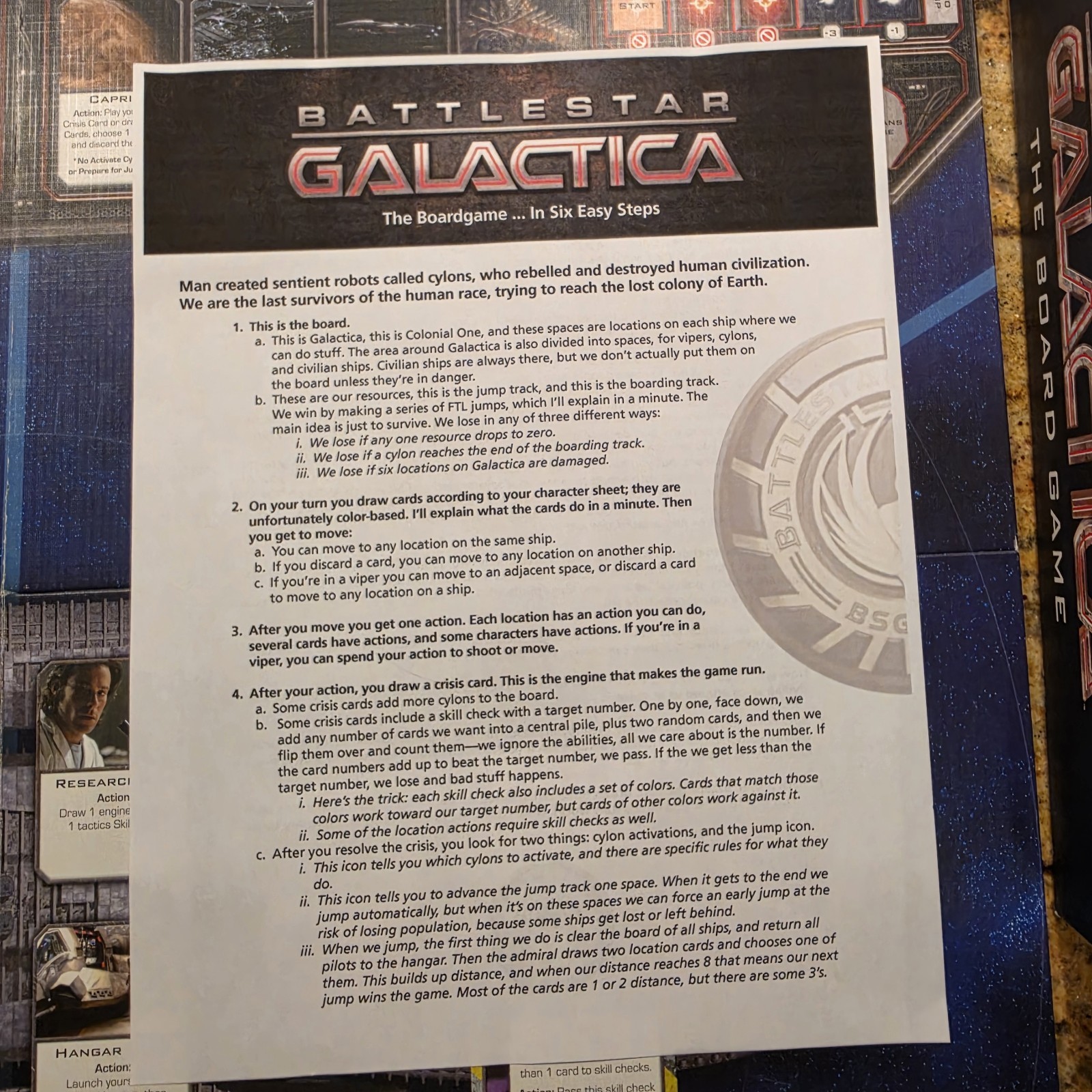 Battlestar Galactica: The Board Game Partial Pegasus Expansion Pack & Some Base