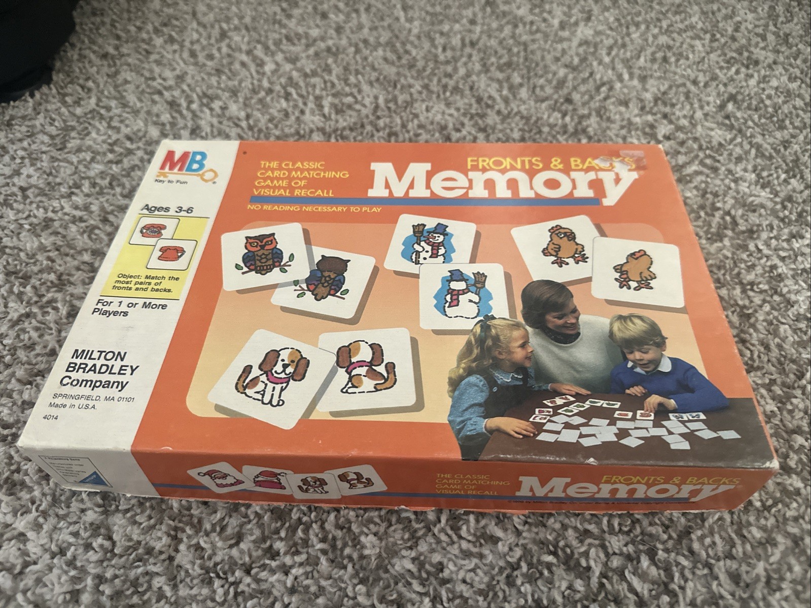 Memory Fronts and Backs VTG Card Matching Game 1986 Milton Bradley Complete