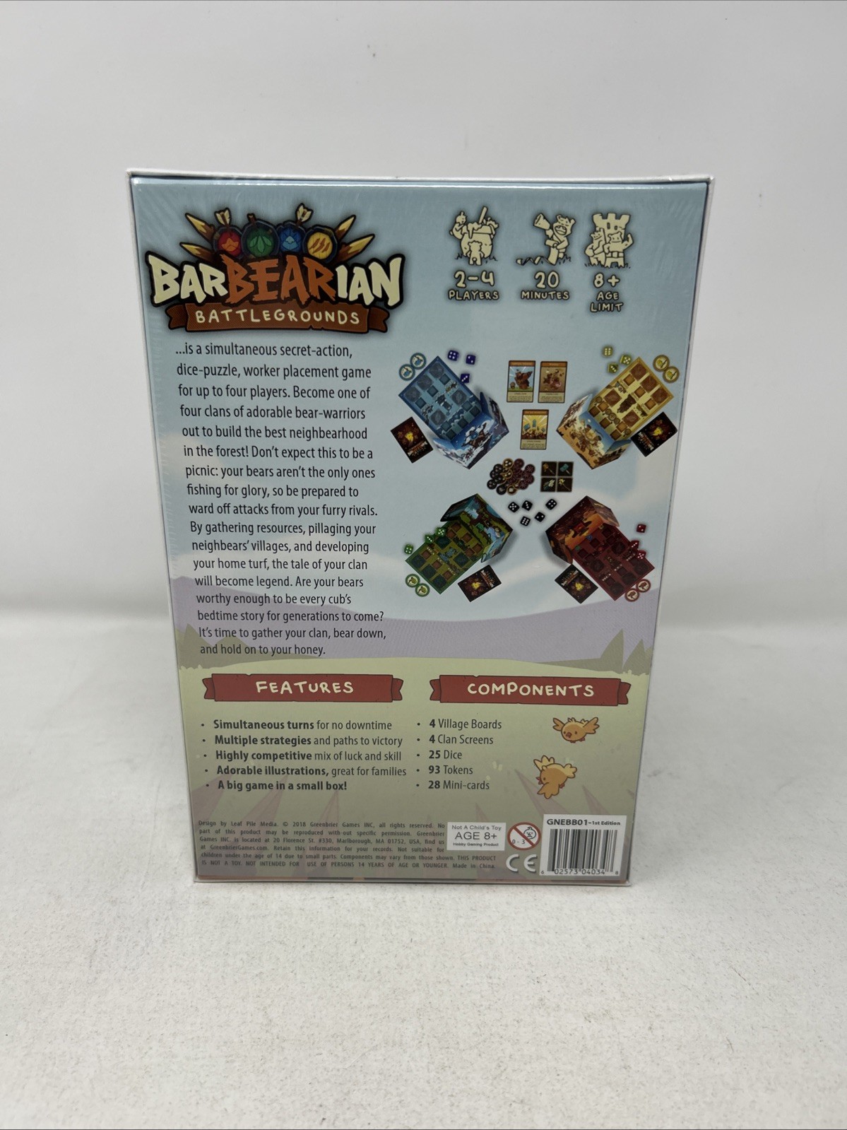 New In Shrink GreenBrier Games BARBEARIAN BATTLEGROUNDS Board Game – Sealed ZA1