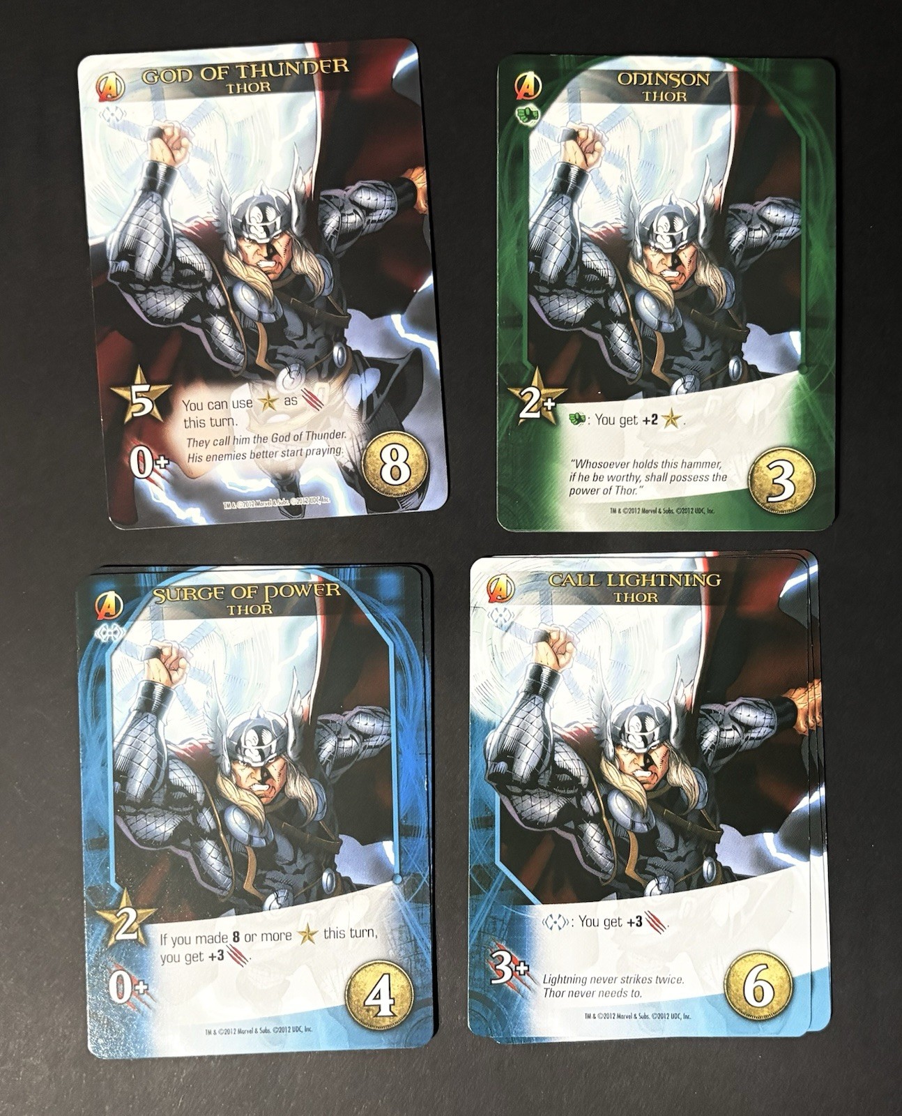 2012 Legendary Marvel Deck Building Game Replacement 14 Thor Cards