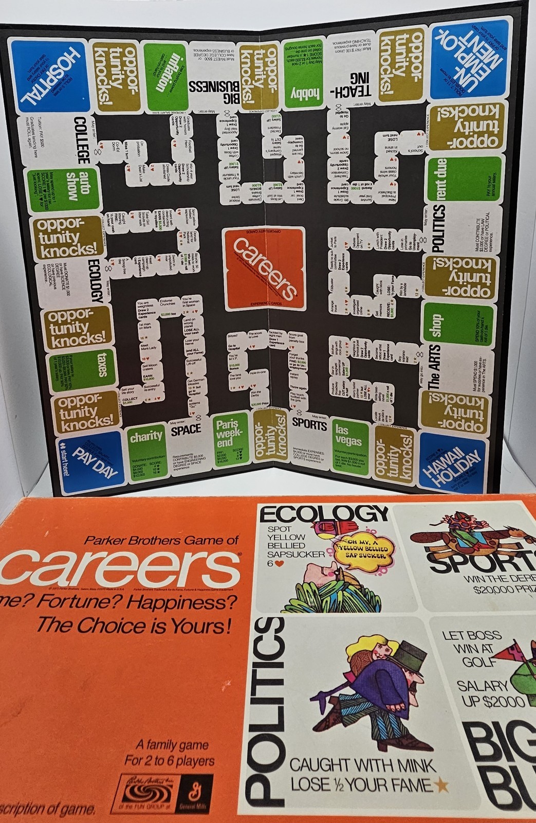 Vintage 1971 Careers Board Game Parker Brothers 100% Complete 1970s Retro Toy
