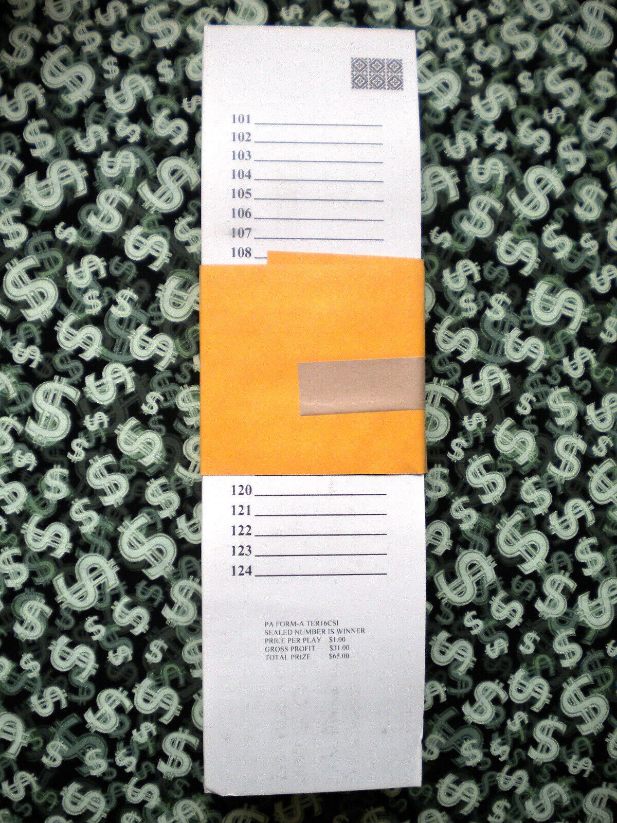 1 Dozen ~ 96 TER-16 REGULAR “NOT Sure” TIP BOARDS {101-124} Pull Tab Jar Tickets