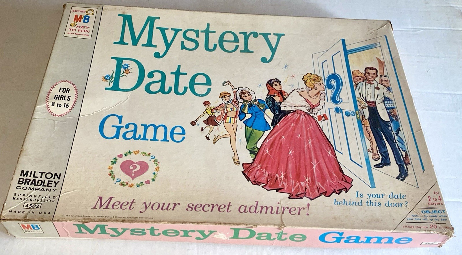 1965 MB MYSTERY DATE Board Game-100% Complete In Box