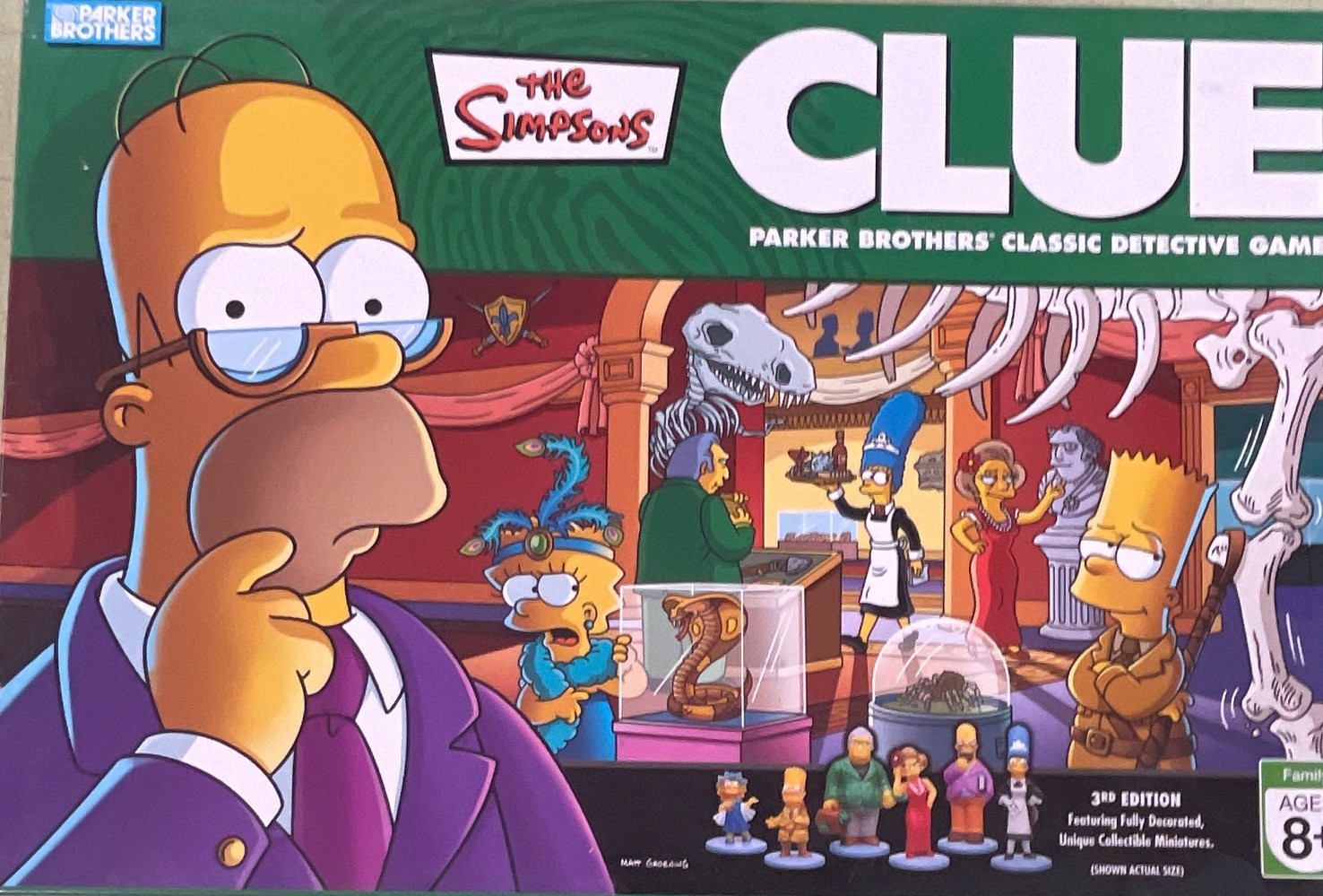 Parker Brothers The Simpsons Clue Board Game Miniatures 3-6 Players 8+ 40766