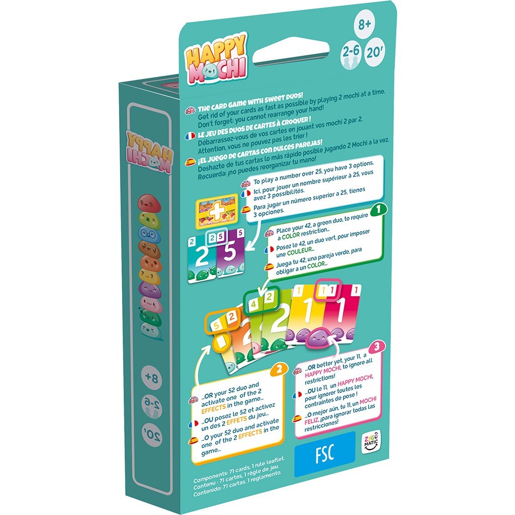 Happy Mochi Card Board Game Zygomatic ZYGHM0102ML Family Sluffing Multi Lingual