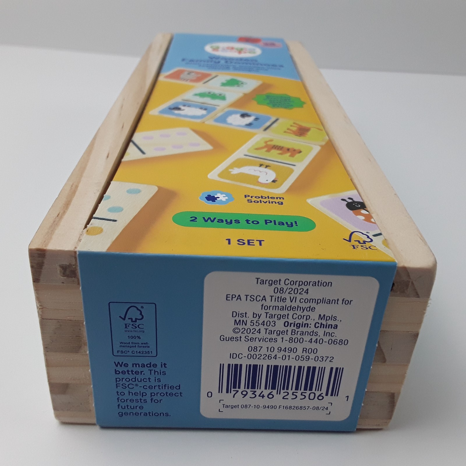 Gigglescape Wooden Family Dominoes 2 Ways to Play Classic Tile Game 28-Piece