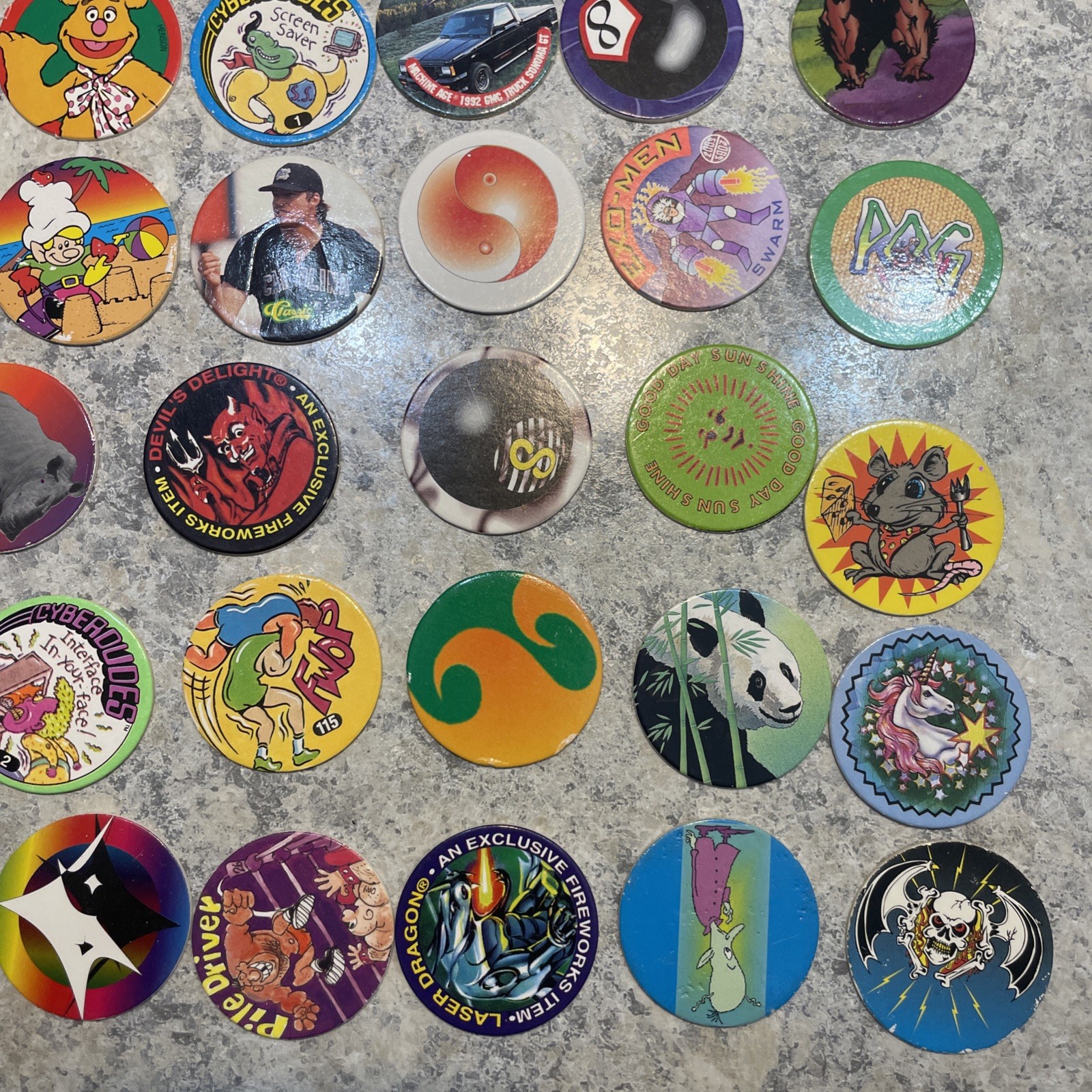 POGs Milk Caps Vintage Variety 1990s Miscellaneous Lot 35 paper