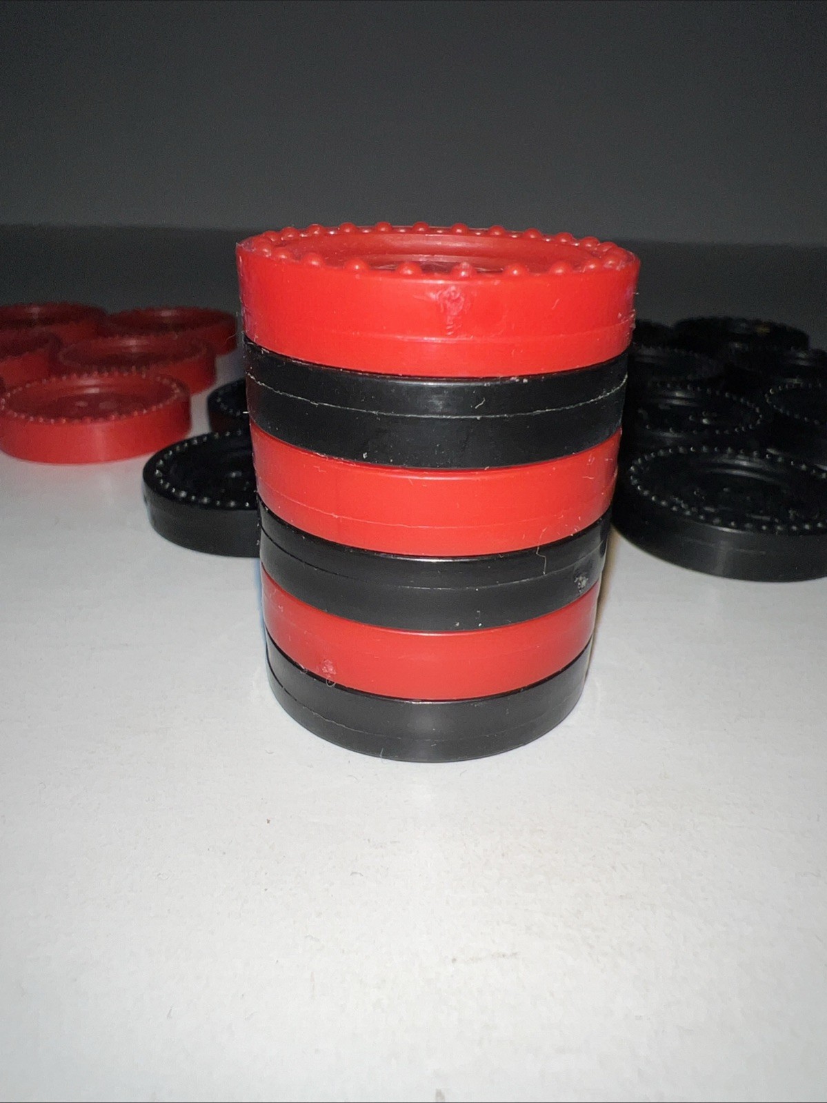 Vintage Lot Of Connect 4 Checker Replacement Game Pieces 18 Black & 16 Red