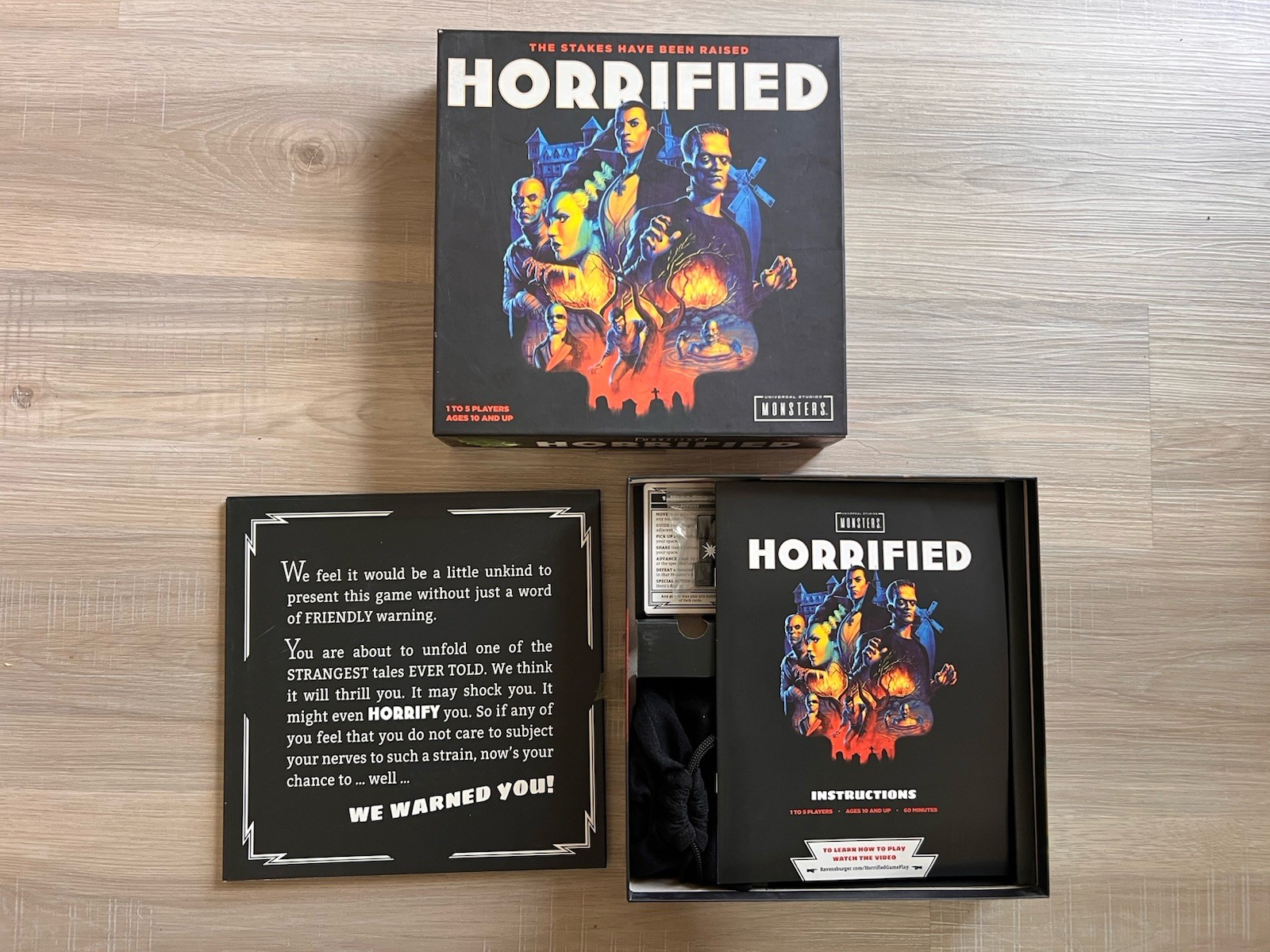 Horrified Universal Monsters Board Game Ravensburger COMPLETE Horror Movie Theme