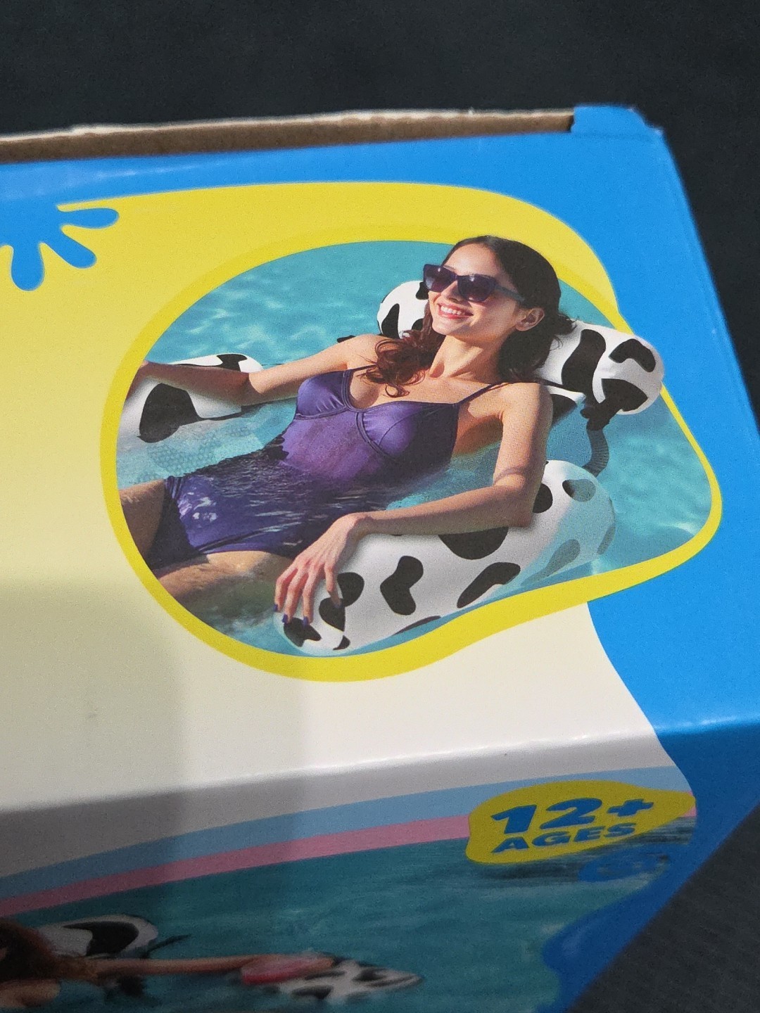 Inflatable Pool Floats Chairs 2 Pack Heavy Duty Cow Print Funscape Adult