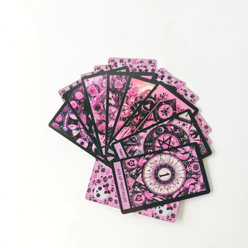 1Box 78 Cards Pink Gothic Tower Board Game English Card Game