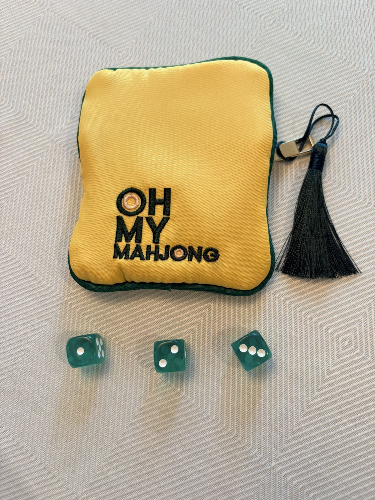 Mahjong GOLF Club New 160 Tiles, Mat, Dice, Dice Bag, Mat Bag. RARE Set Masters