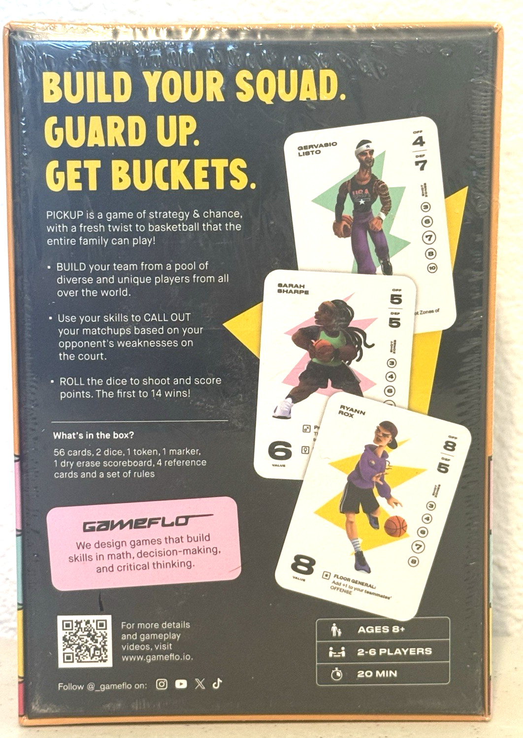Gameflo Pickup Basketball Card Game Of Strategy 2-6 Players Ages 8+ New Sealed
