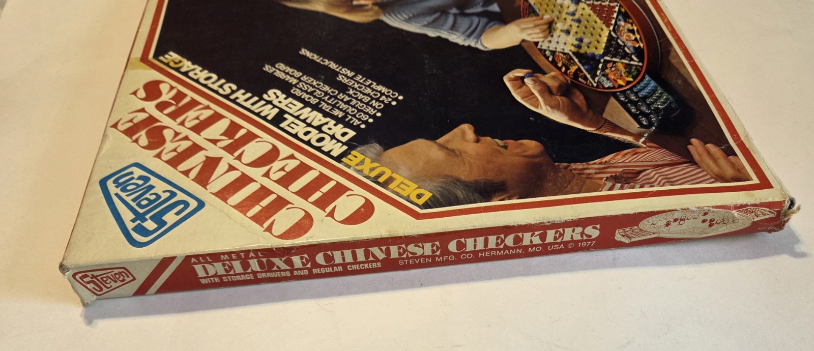 Vintage 1977 Chinese Checkers & Regular Checkers Deluxe Tin Board Game by Steven