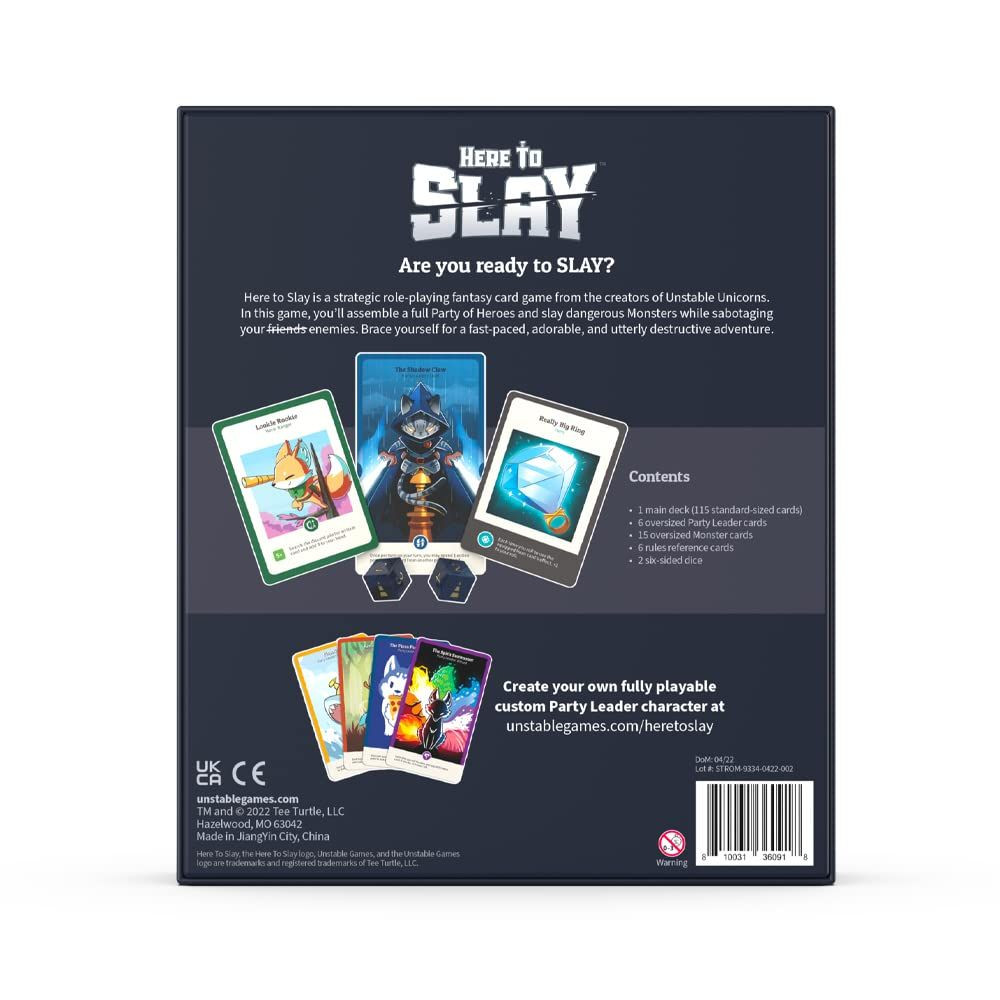 Unstable Games Here to Slay Card Game – Fantasy One Size, White, Black