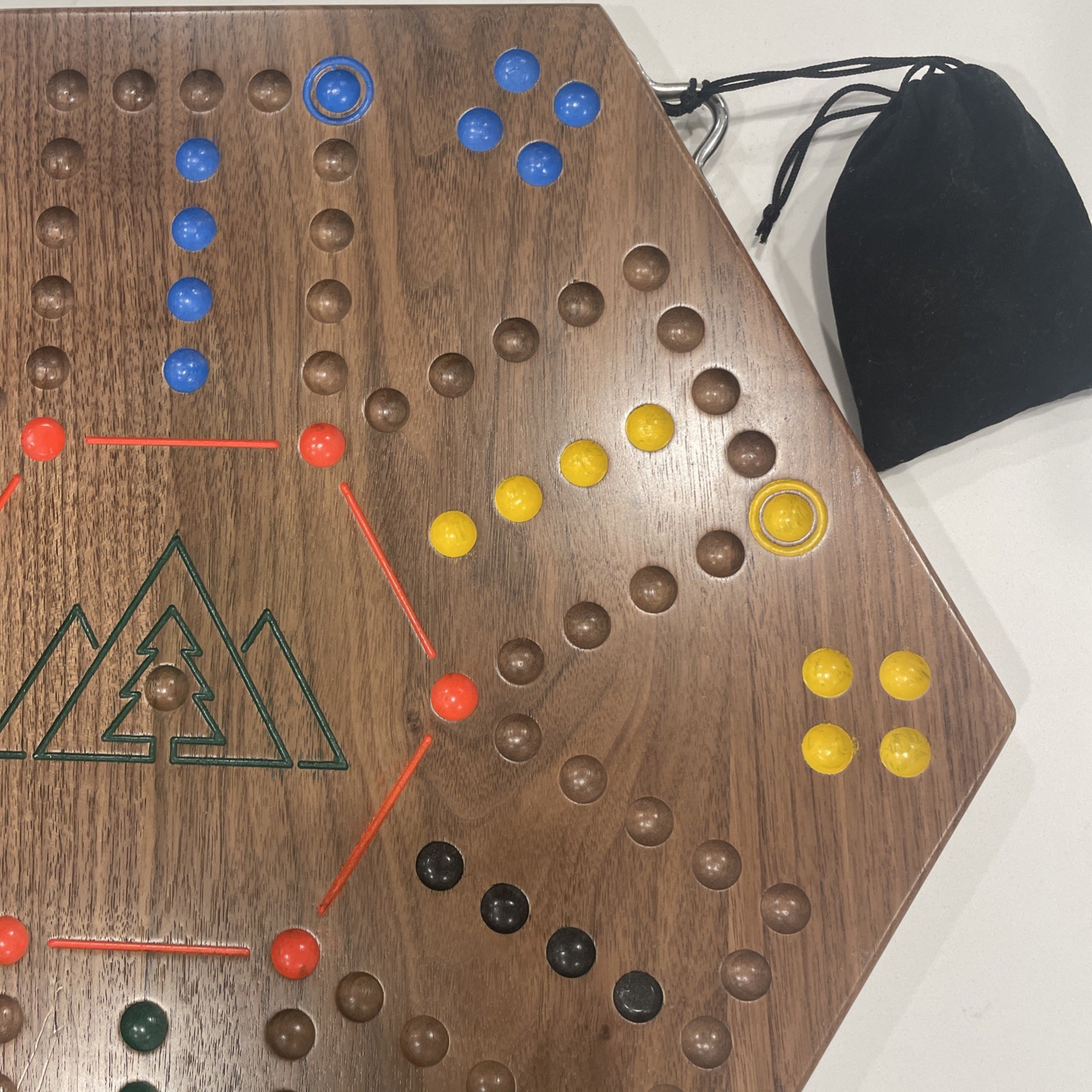 Carbles Board Game. Hand Made. Oak 4-6 Players
