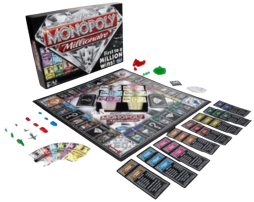 Monopoly Millionaire Board Game Ages 8 and up For 2 to 4 players