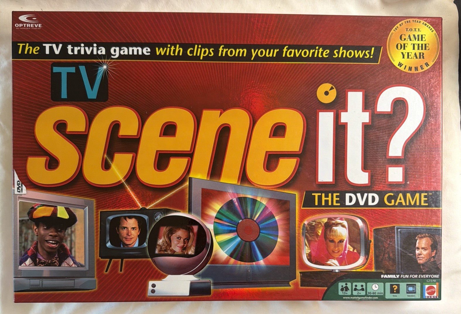 TV Edition Scene It? DVD Trivia Board Game 2005 Family Friends Mattel