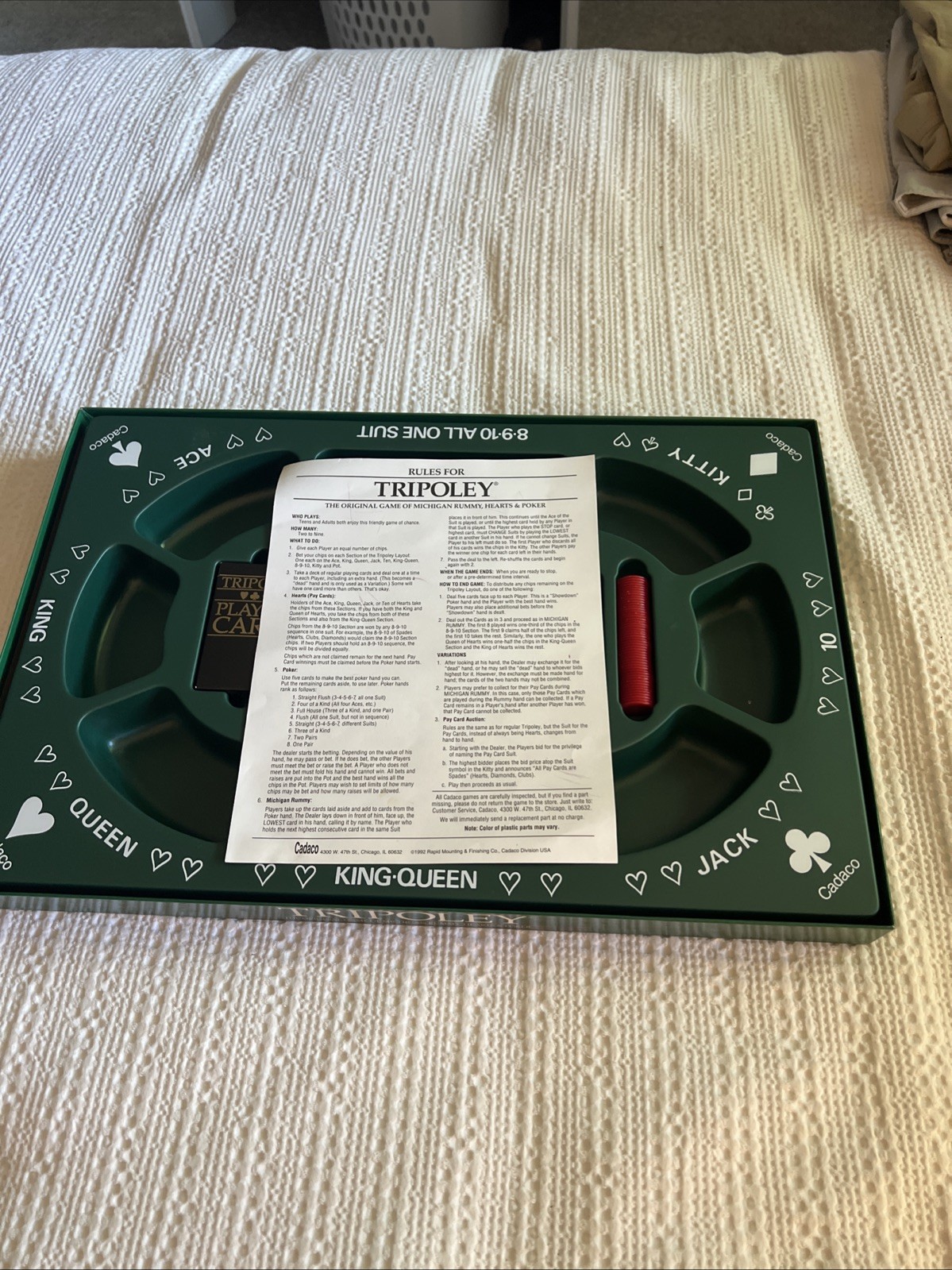 Vintage Cadaco Tripoley 300 Players Edition Board Game 1989 Michigan Rummy Poker