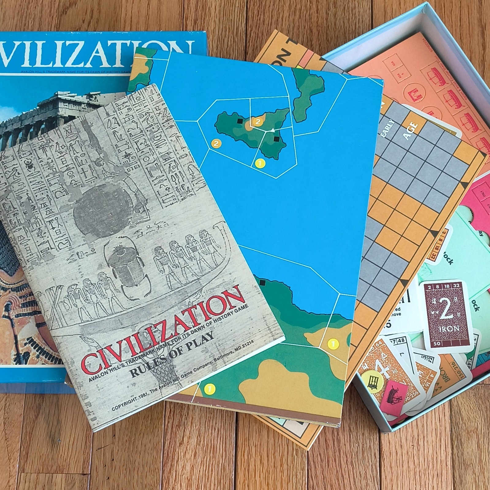 The Avalon Hill Game Co. Civilization Bookcase Strategy Board Game 1981 MPN 837