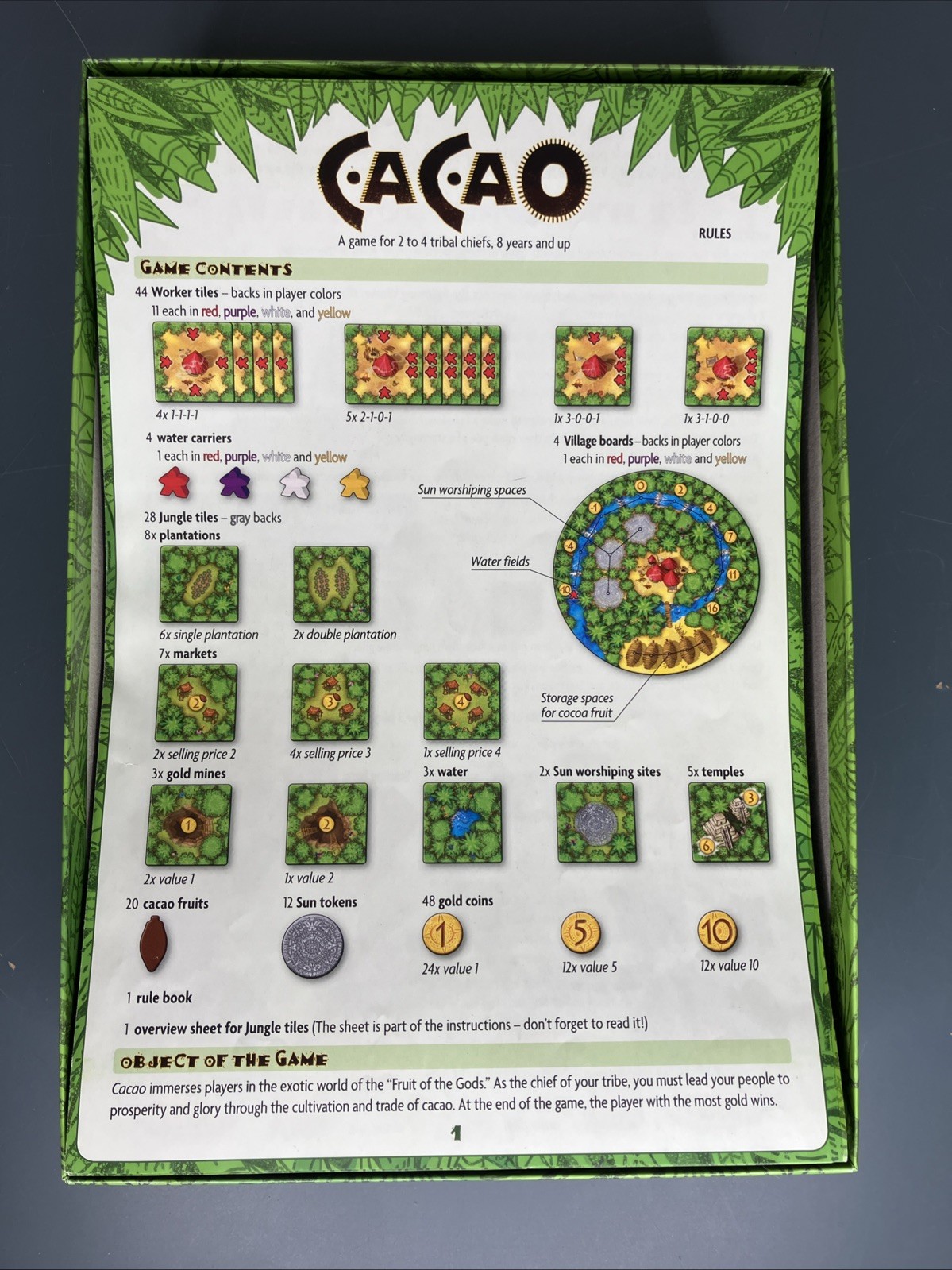 Cacao Board Game Z-Man Games Phil Walker-Harding Complete, Excellent Condition