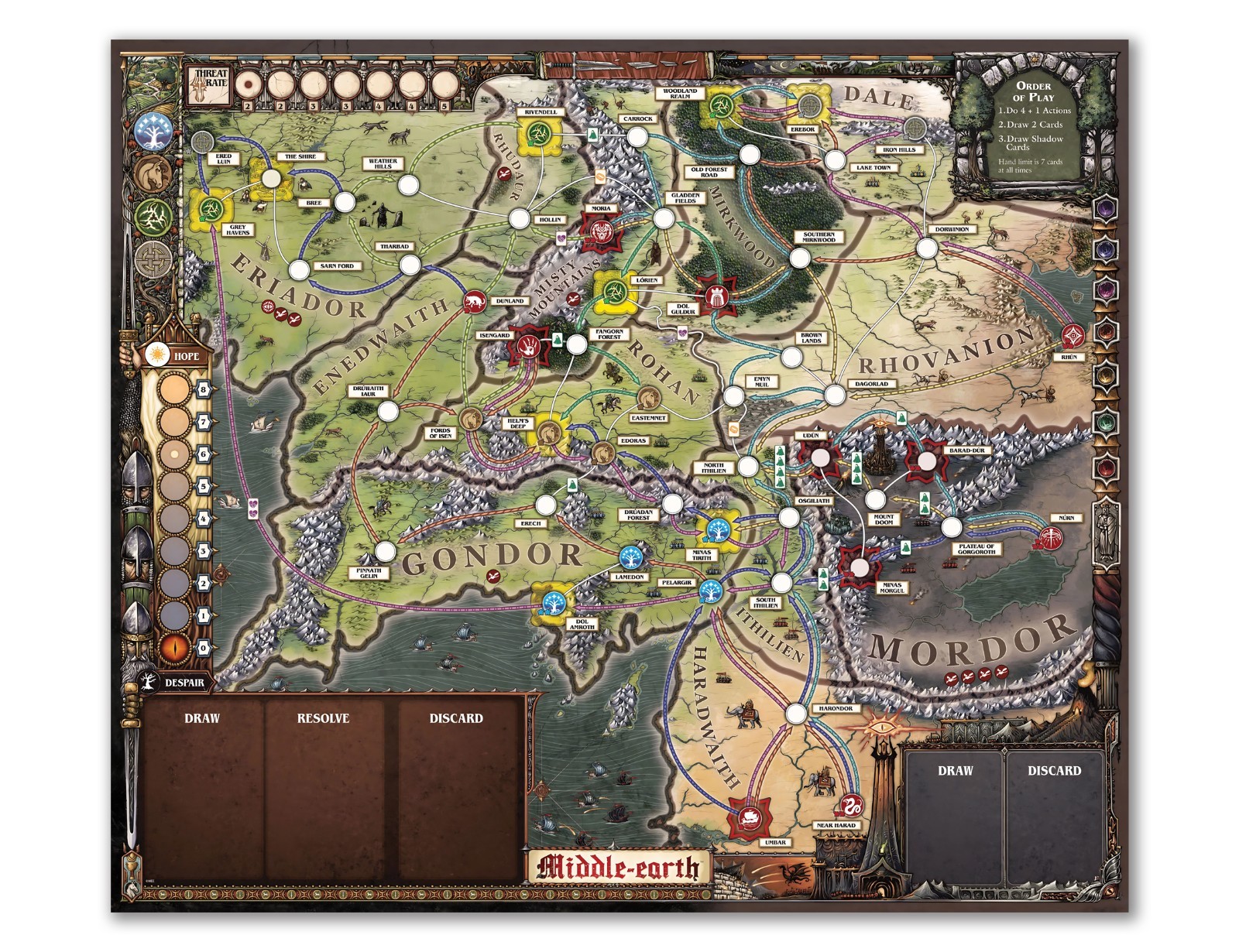 THE LORD OF THE RINGS FATE OF THE FELLOWSHIP GAMEBOARD BOARD GAME CUSTOMS FREE