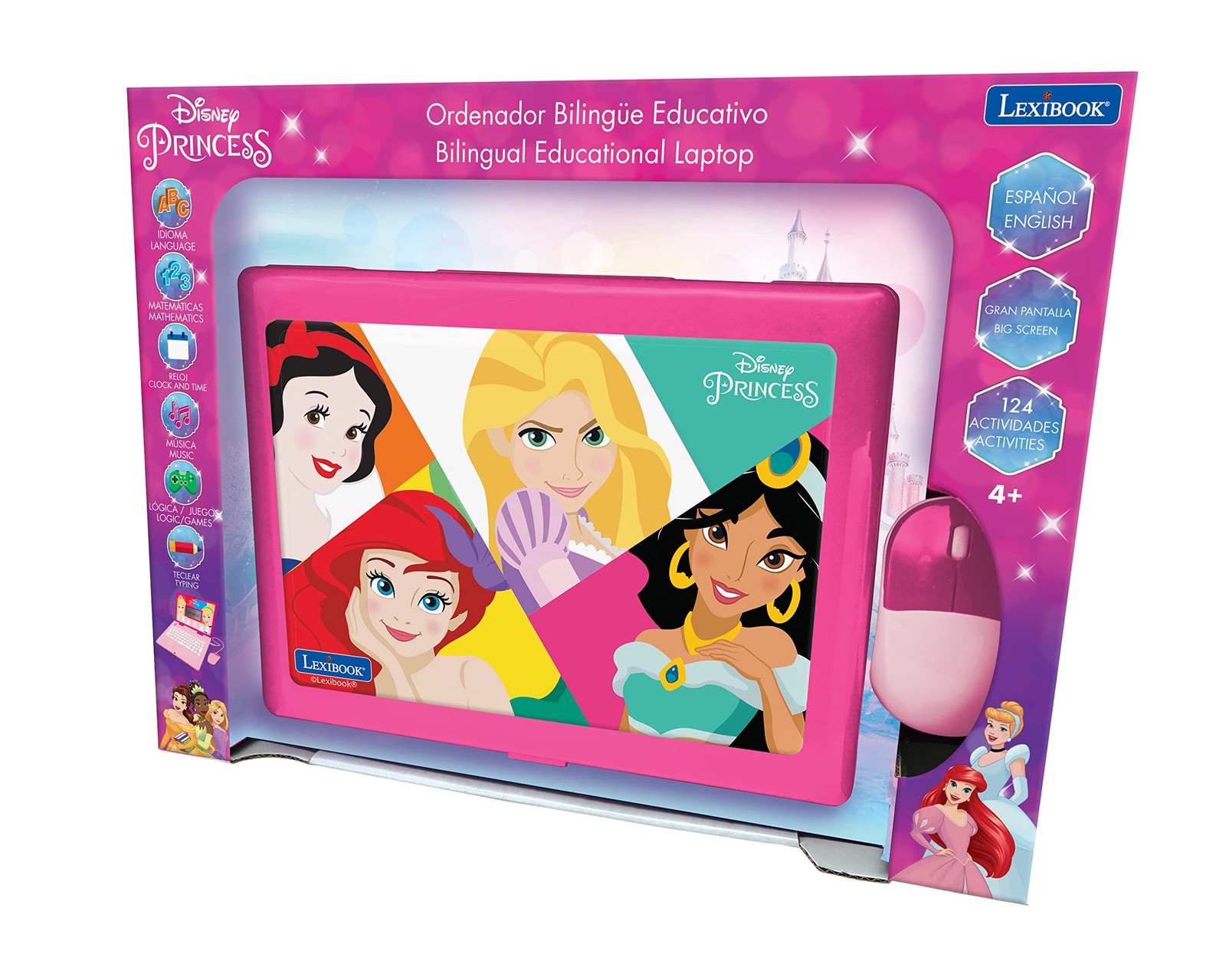 Educational Laptop Disney Princess Bilingual Spanish English 124 Activities Pink