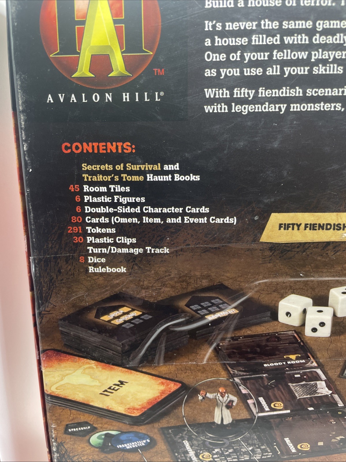 Betrayal at House on the Hill Board Game – Incomplete – Parts & Pieces Only