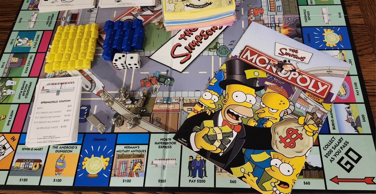 Rare UK Version The Simpsons Monopoly 2003 Boardgame 99% Complete USA SHIPPER