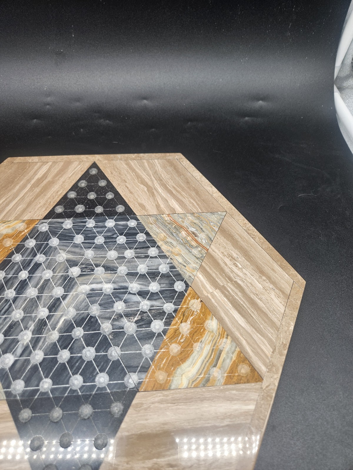 VTG Quartz Marble Onyx Chinese Checkers Natural Stone Strategy Game W/ Marbles