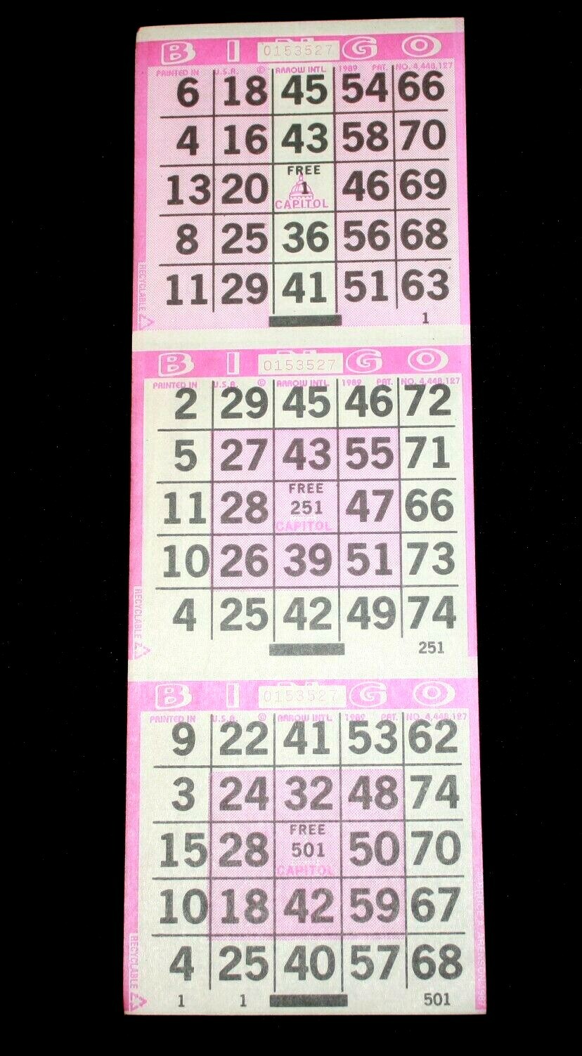 BINGO PAPER Sheets 3 on 4 Purple Special pattern – 50 pack
