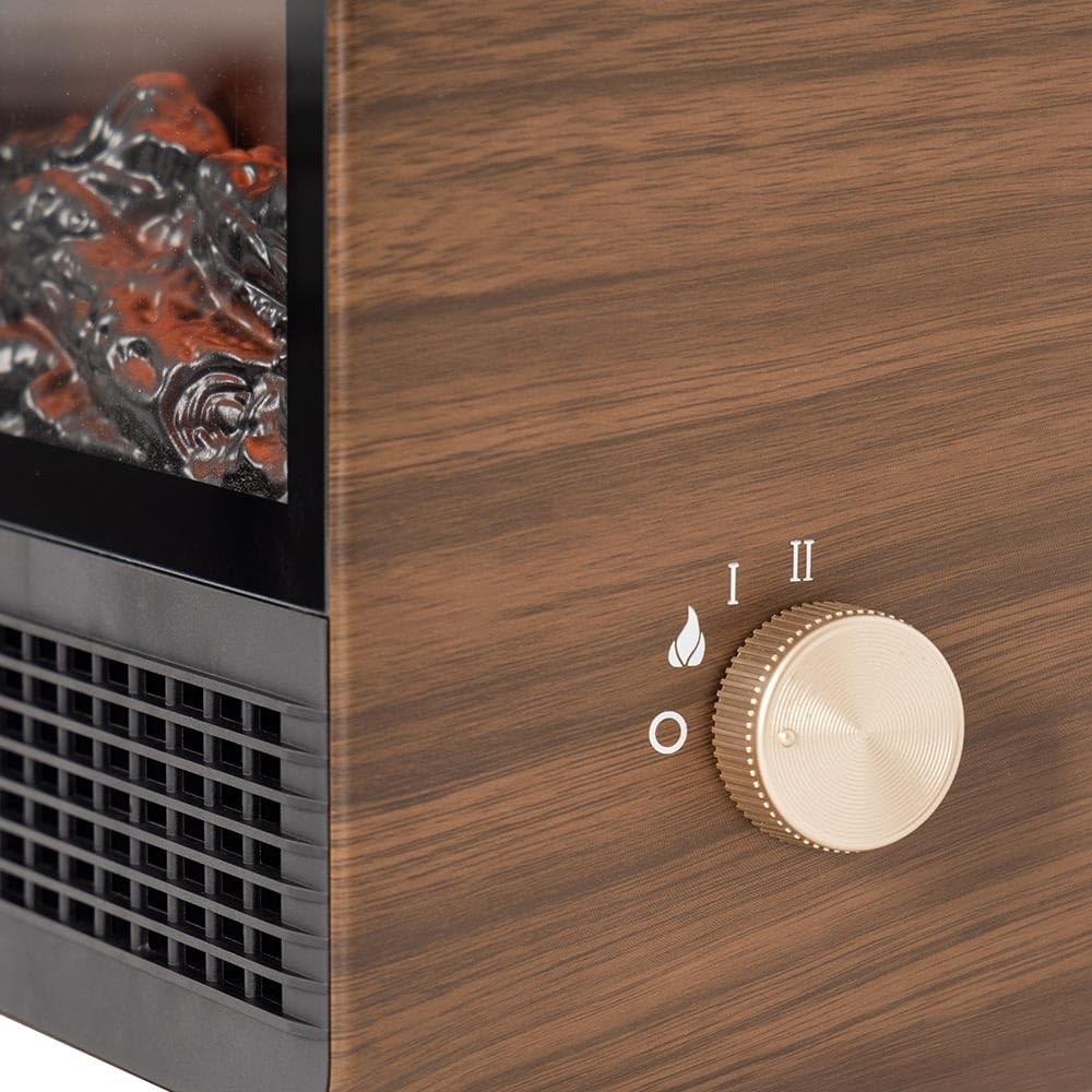 Hearth Brands Electric Fireplace Portable Space Heater with 3D Flame Walnut