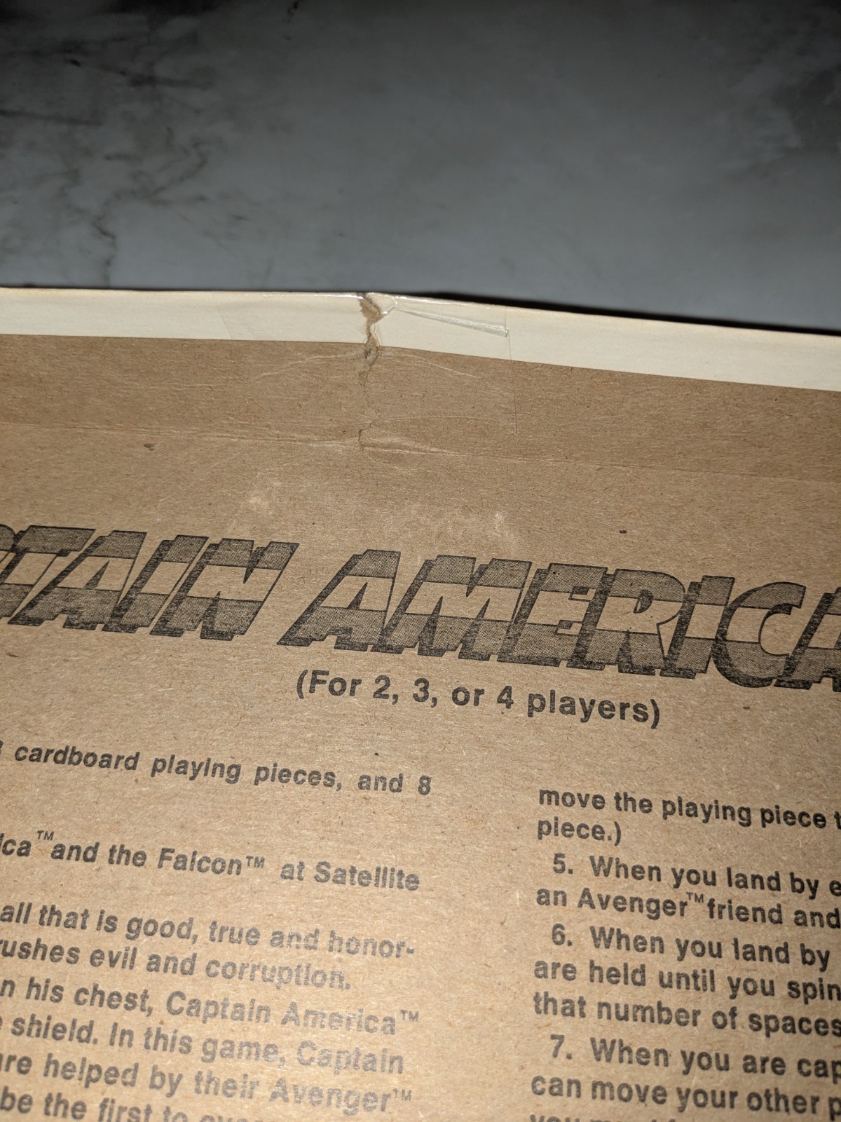Captain America Board Game Vintage 1977 Milton Bradley Falcon Avengers Marvel