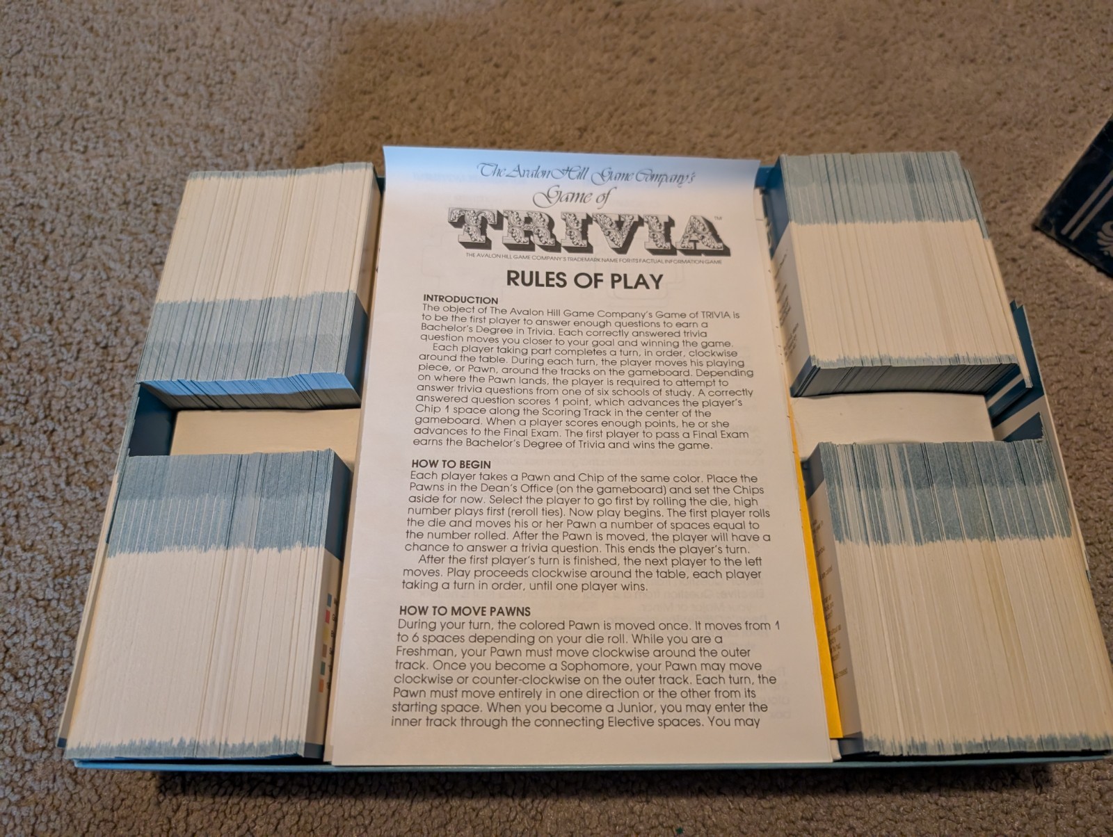 The Avalon Hill Game Company’s Game Of Trivia 1981 Vintage Bookshelf Board Game