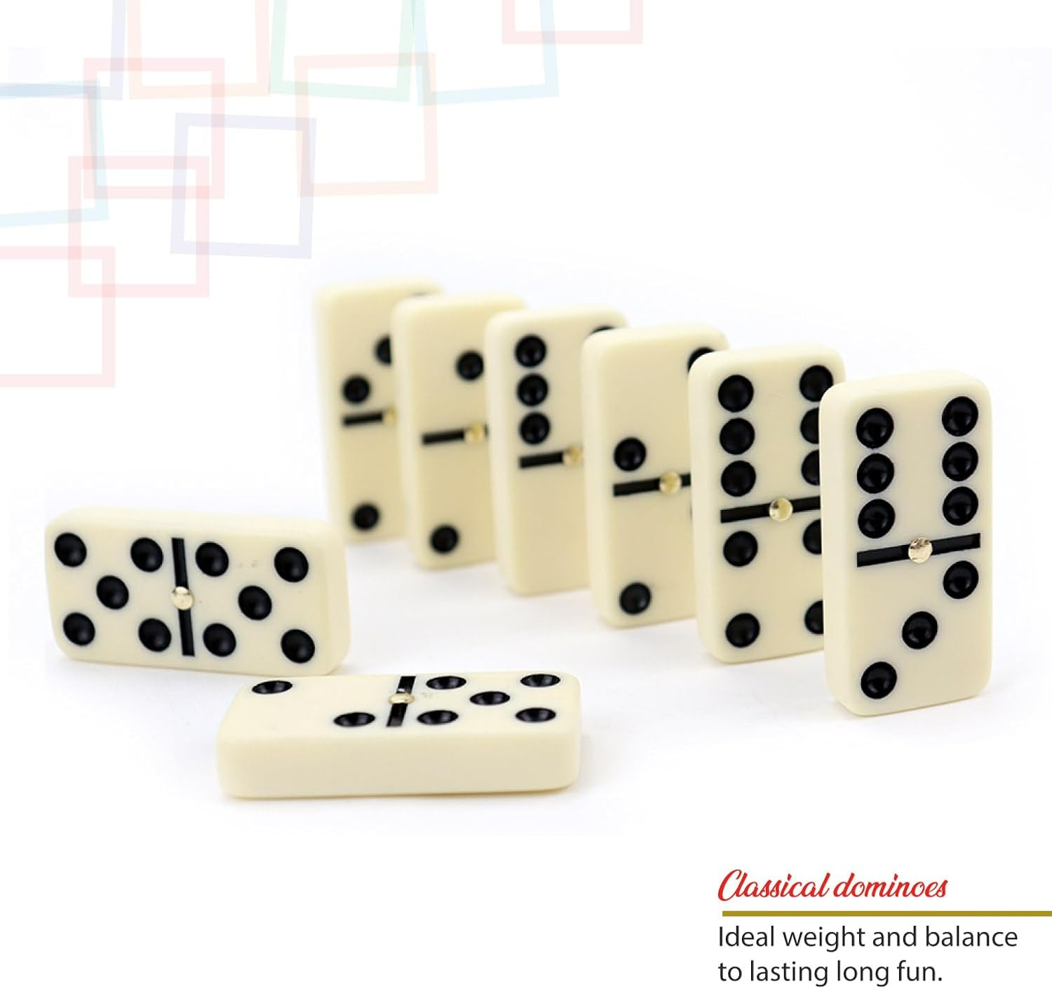 – Premium Double 6 Dominoes Set, Classic Domino Game with Vinyl Case, Tiles for