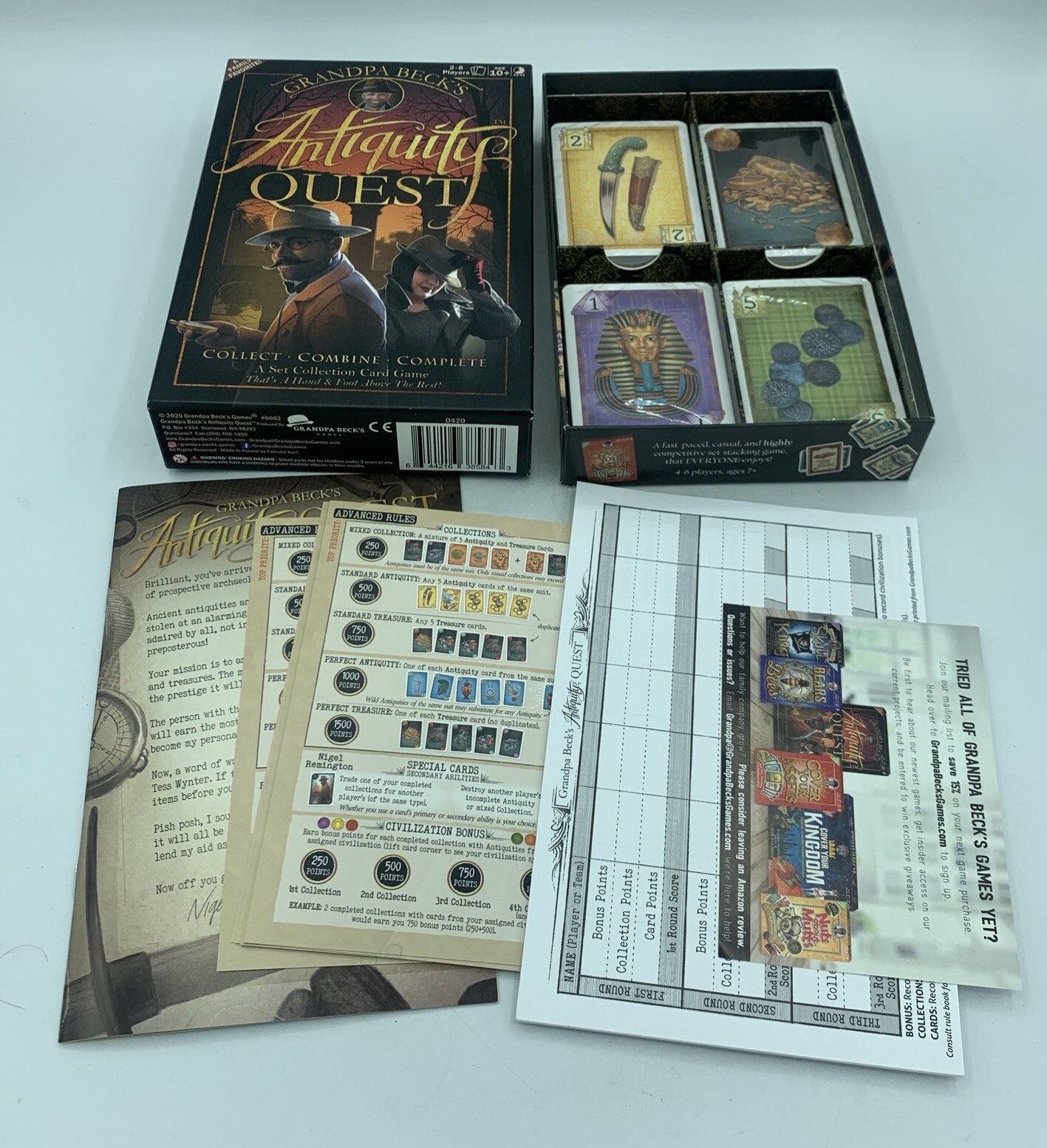 Antiquity Quest Grandpa Beck’s Games Cards Sealed “As Is”